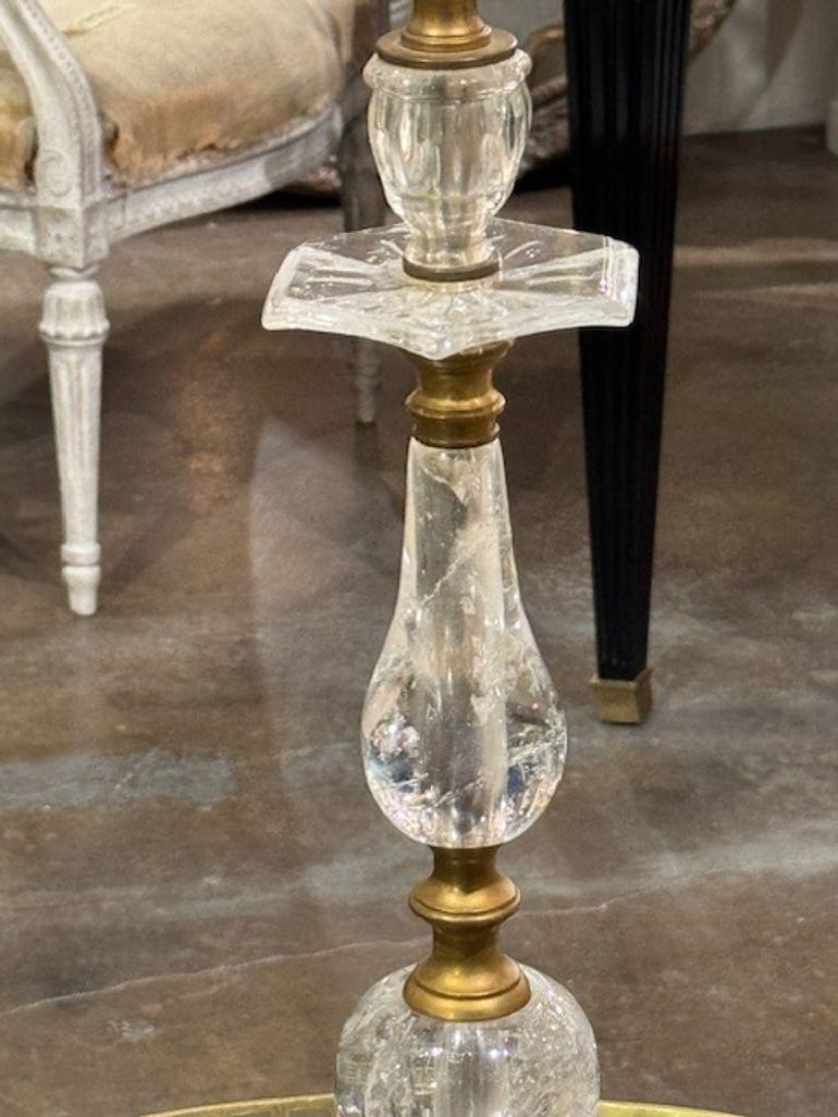 Bronze Lampe à poser en cristal Table Rock en vente