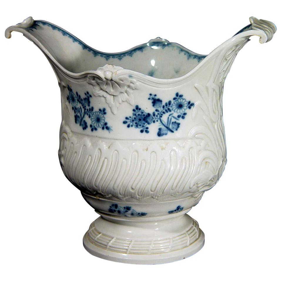 French Rococo Blue and White Porcelain Wine Cooler