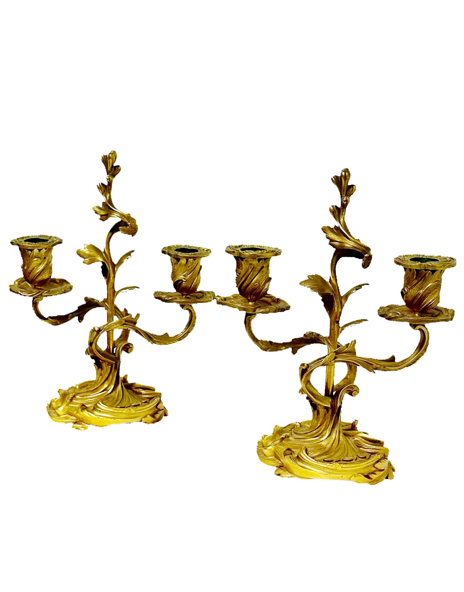 Francese Candelieri French Rococo in vendita