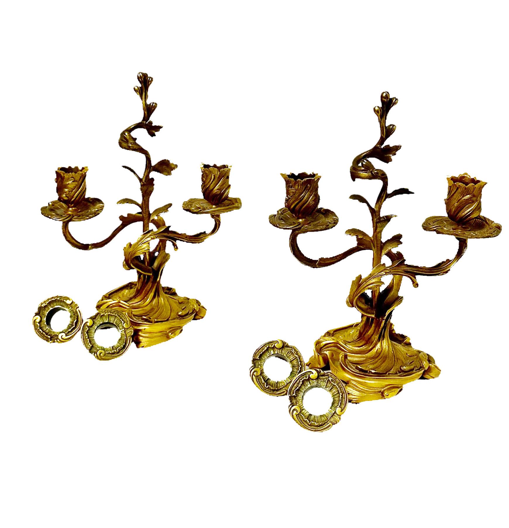 Bronzo Candelieri French Rococo in vendita