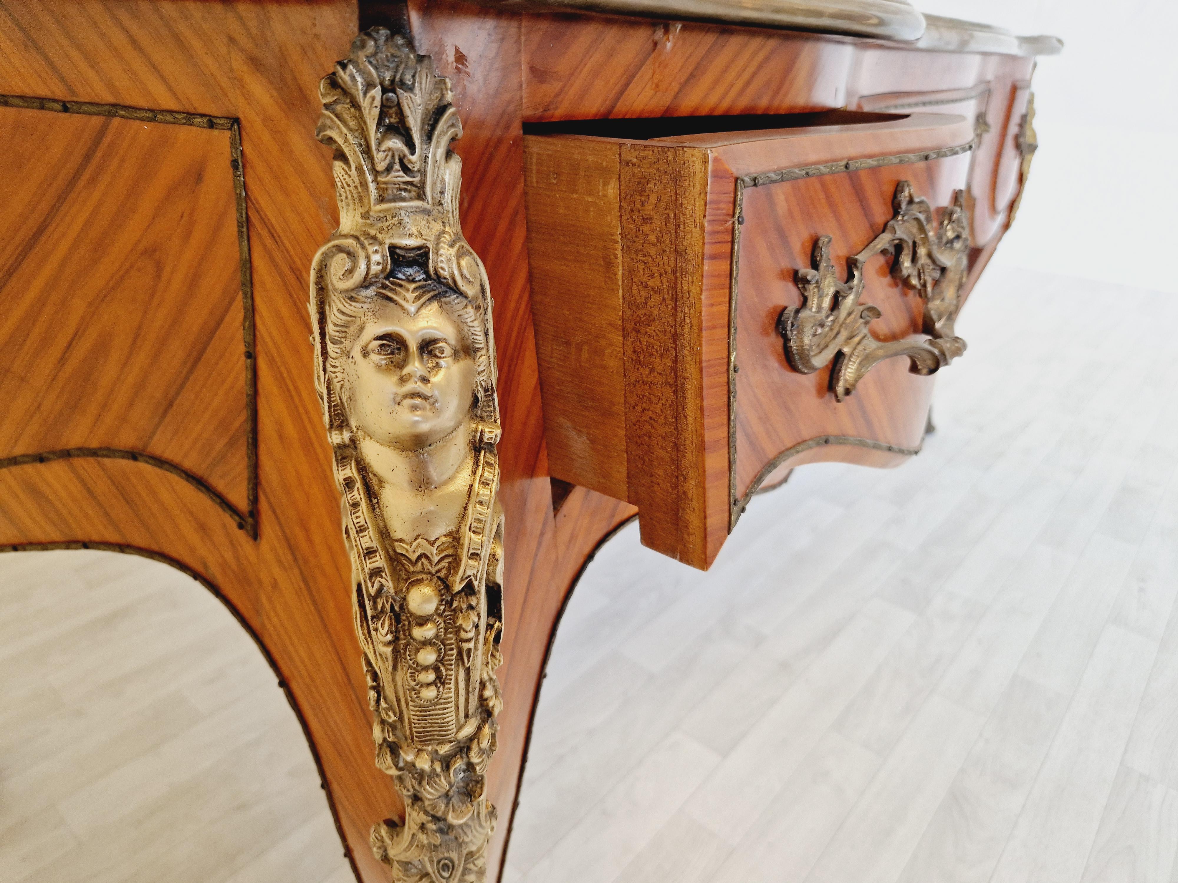 French Rococo Desk Louis XV Style  In Good Condition For Sale In Buxton, GB
