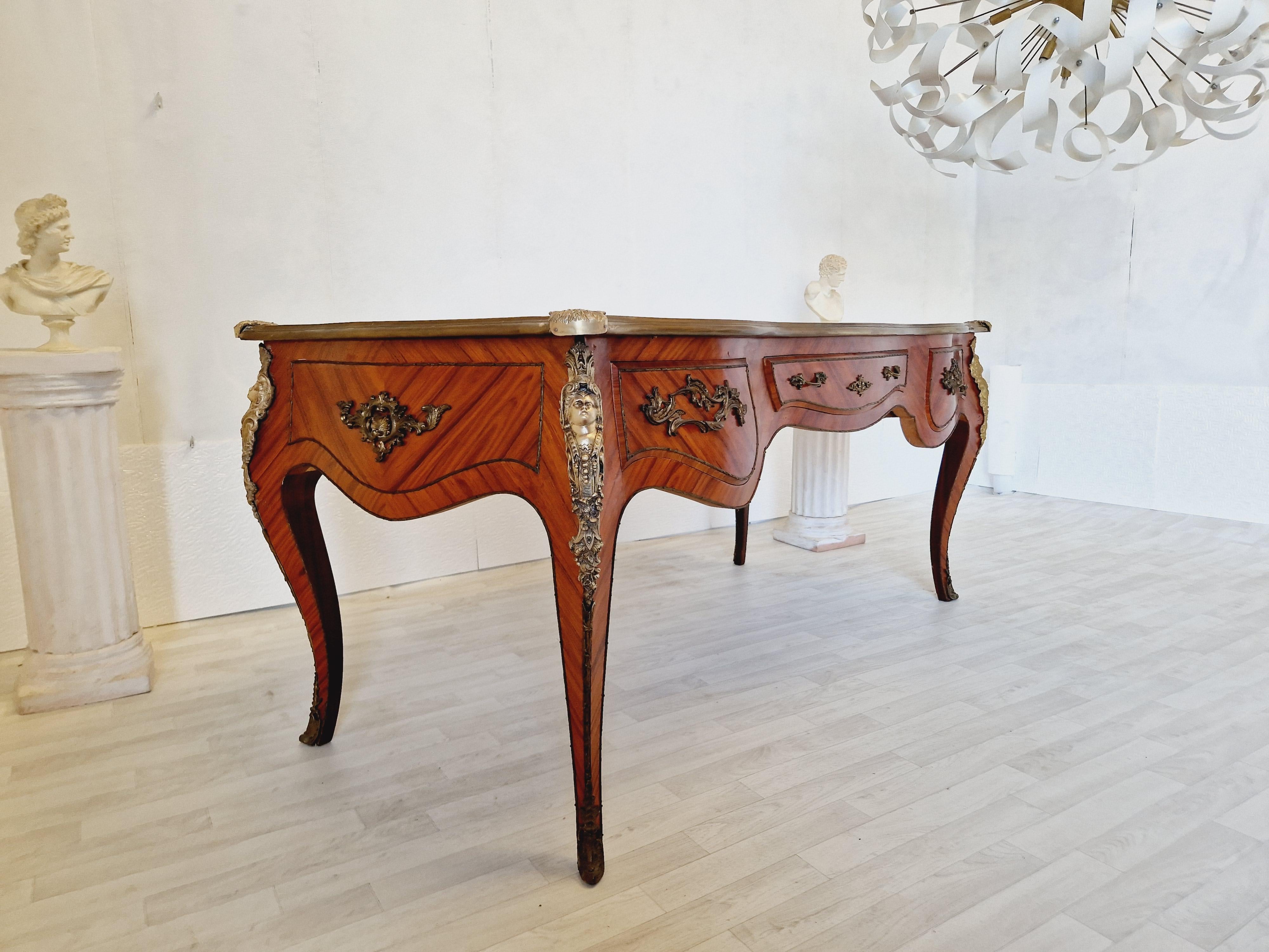 Bronze French Rococo Desk Louis XV Style  For Sale
