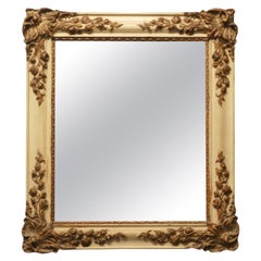 French Rococo Gilt and Cream Wall Mirror