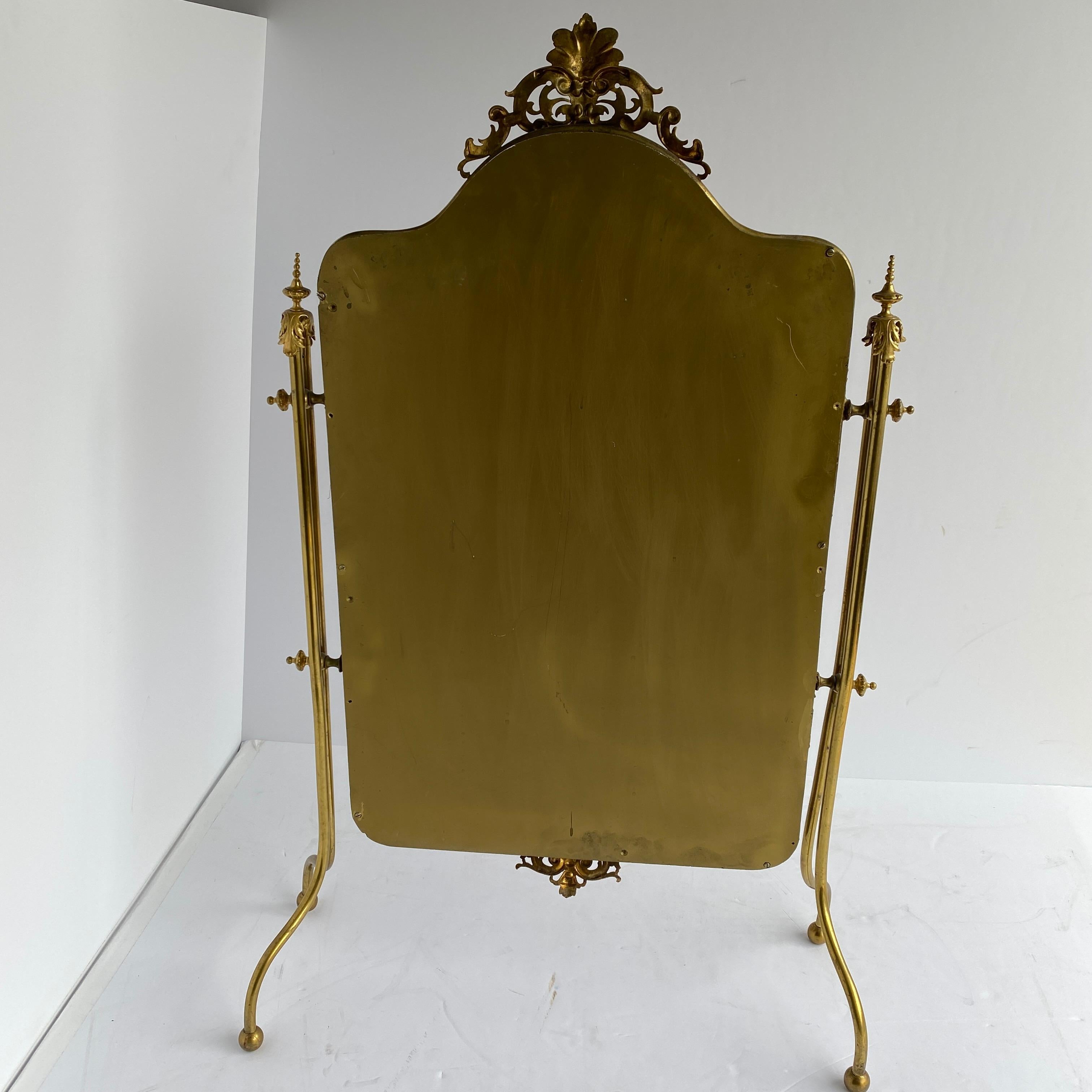 French Rococo Gilt and Velvet Embroidered Fire Screen 13