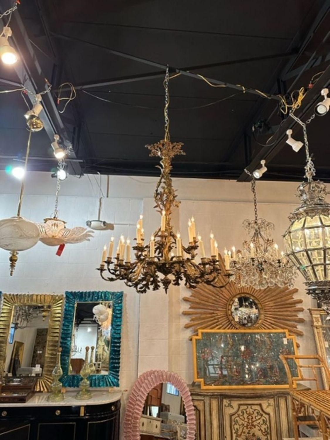 French Rococo Gilt Bronze 28-Light Chandelier For Sale 5