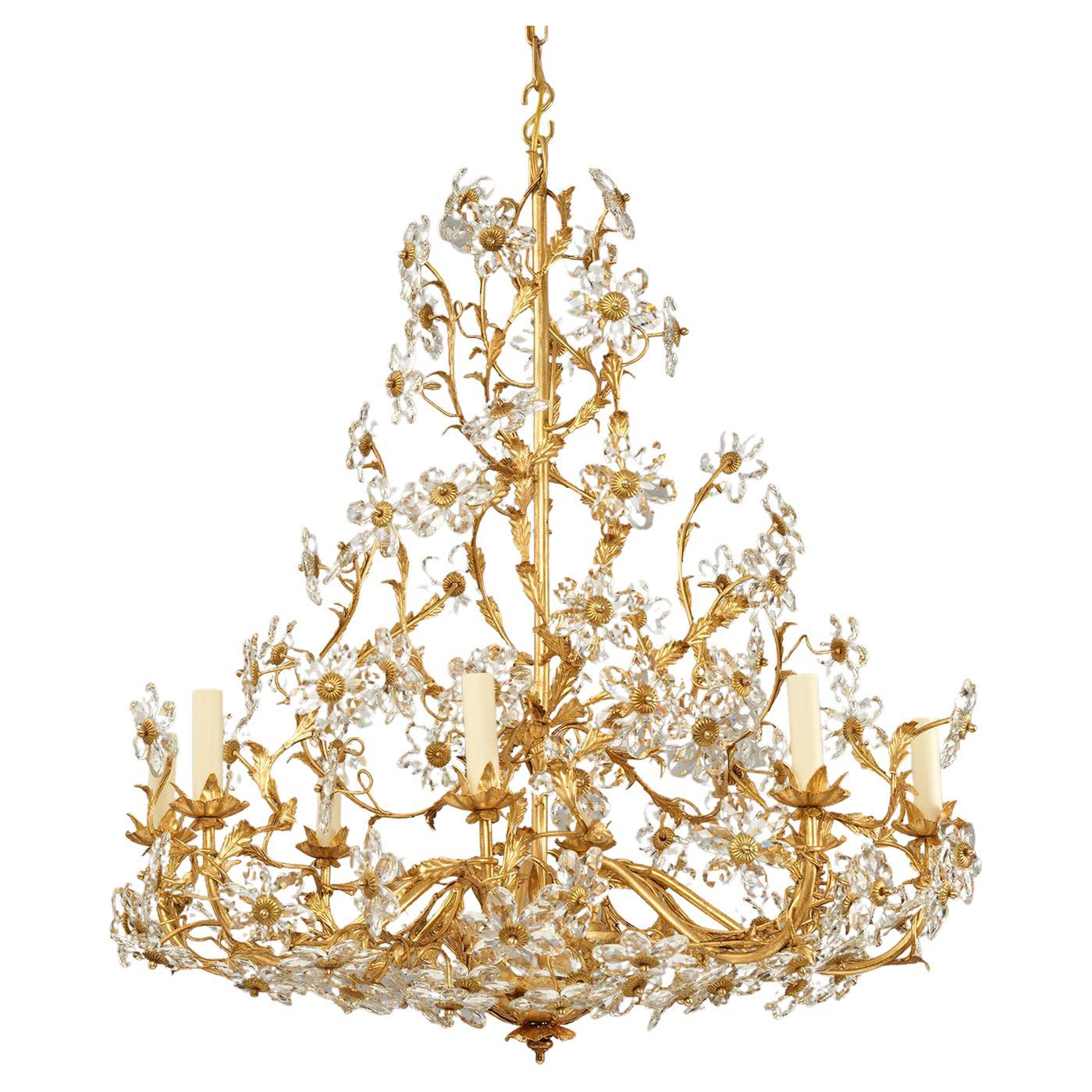 French Rococo Gilt Chandelier For Sale