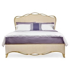 French Rococo Gilt Ribbon King Bed