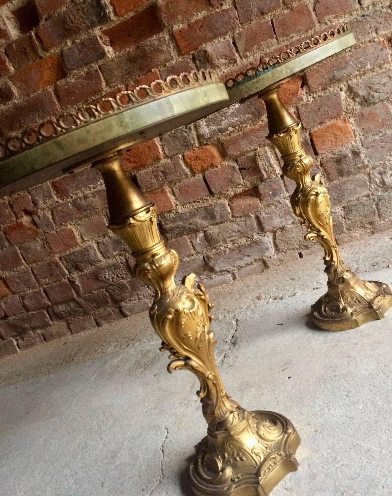 French Rococo Light Tables Side Tables Brass Marble Topped, 20th Century In Excellent Condition In Longdon, Tewkesbury