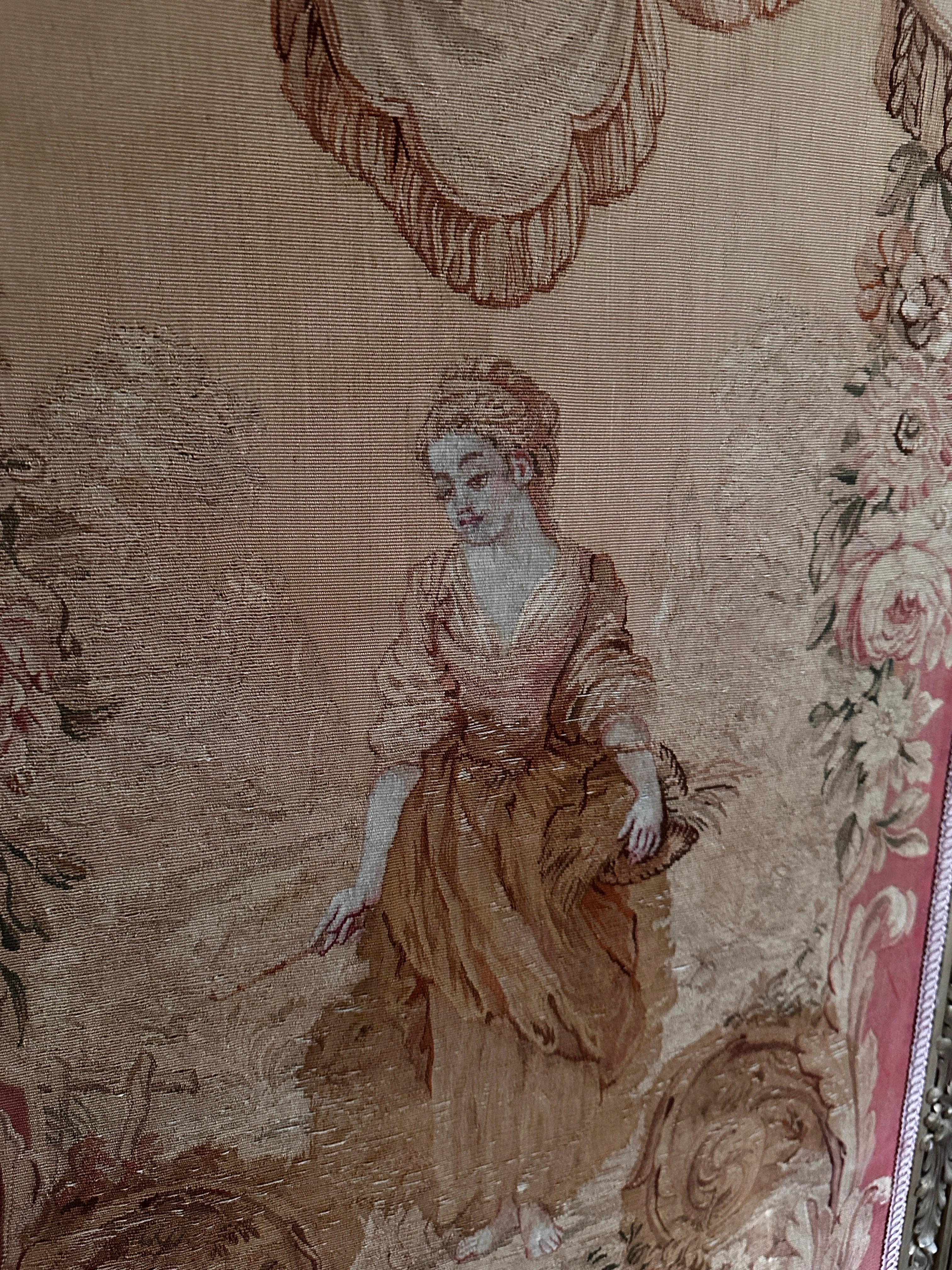 French rococo Louis XV Aubusson dressing screen or room divider For Sale 10