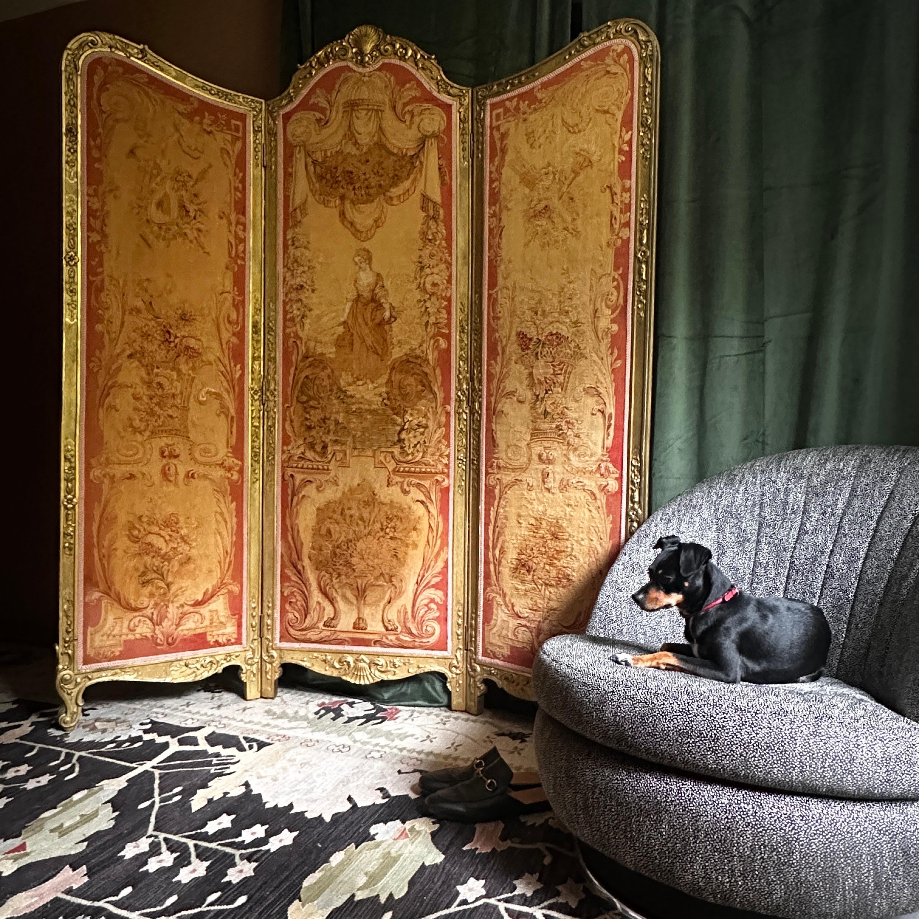 French rococo Louis XV Aubusson dressing screen or room divider For Sale 2