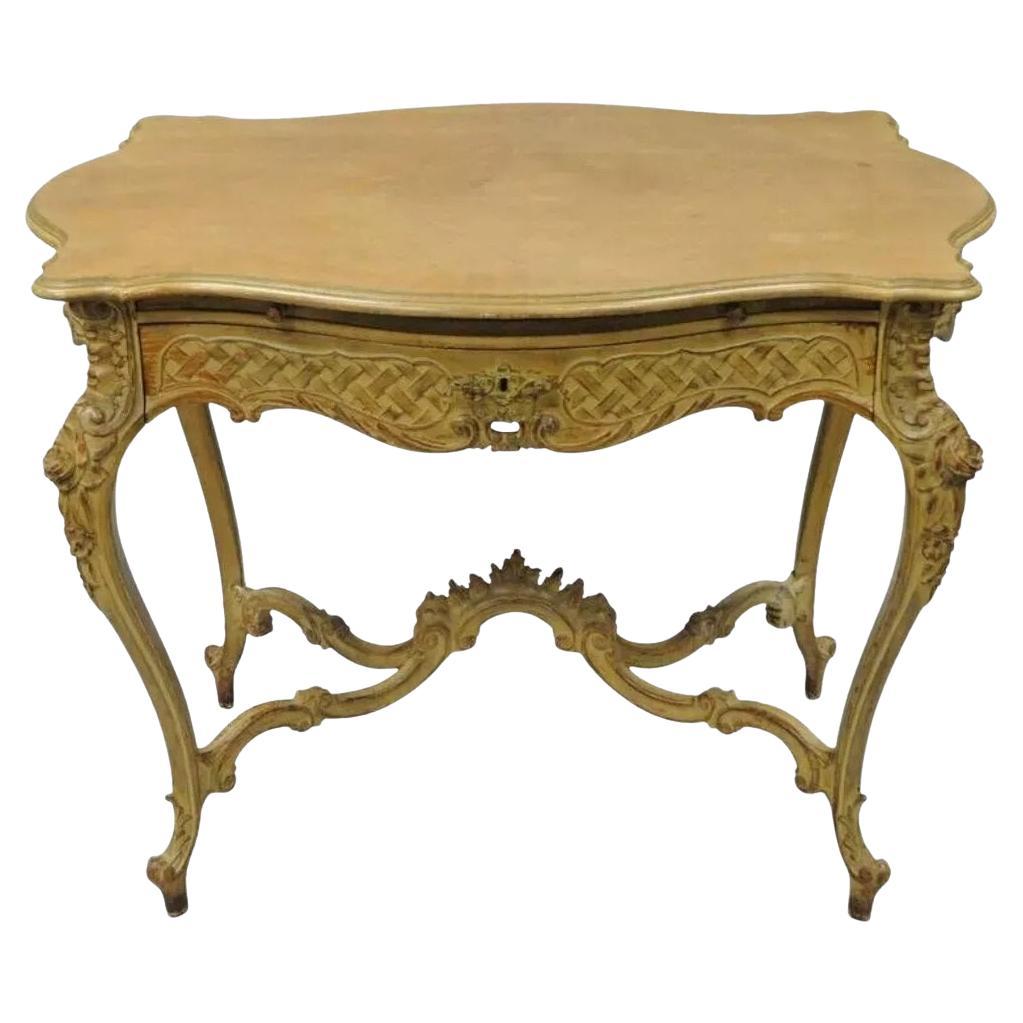 French Rococo Louis XV Distress Paint Tocador Tocador Escritorio de Señoras