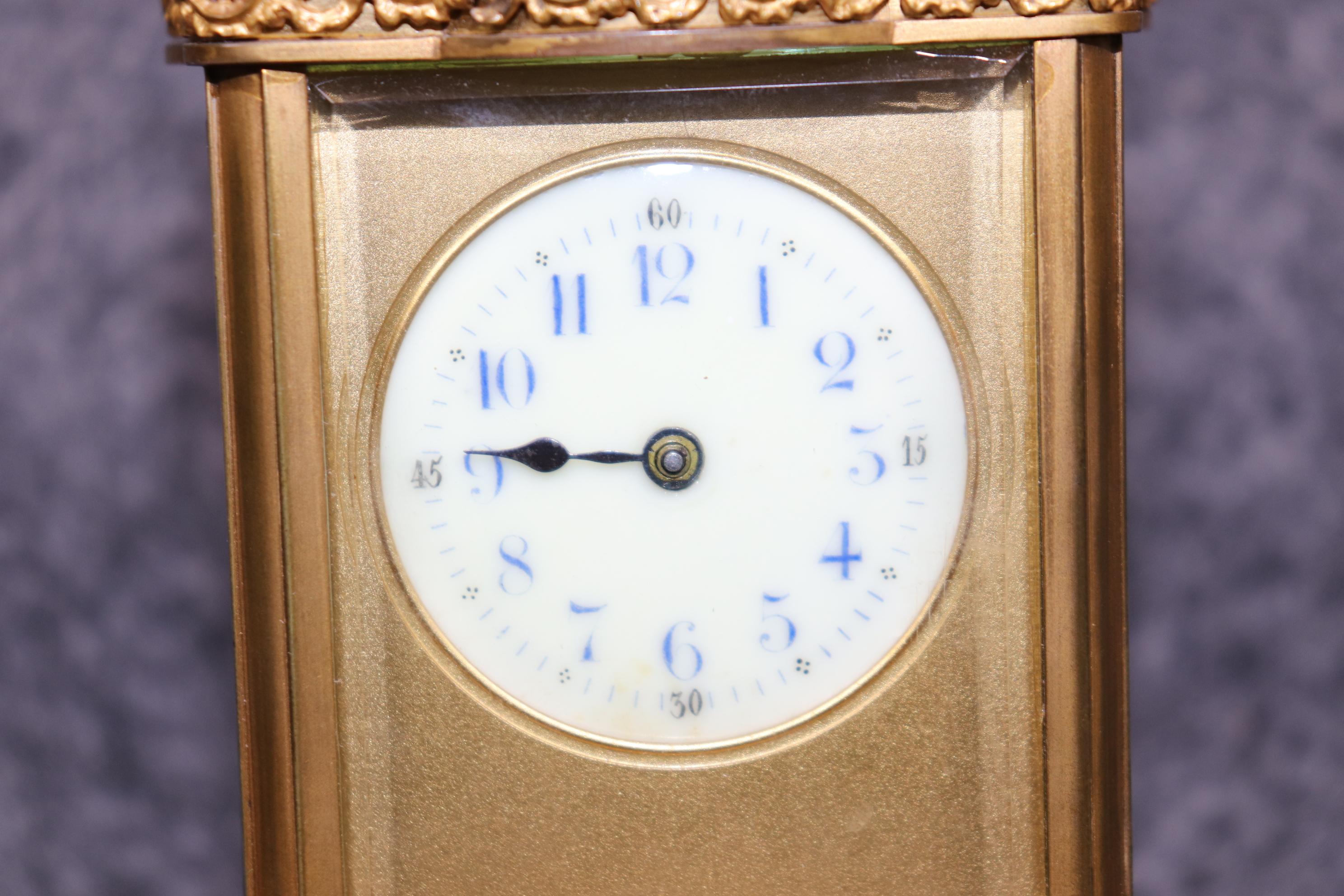 French Rococo Louis XV Style Bronze Ormolu Carriage Clock For Sale 6