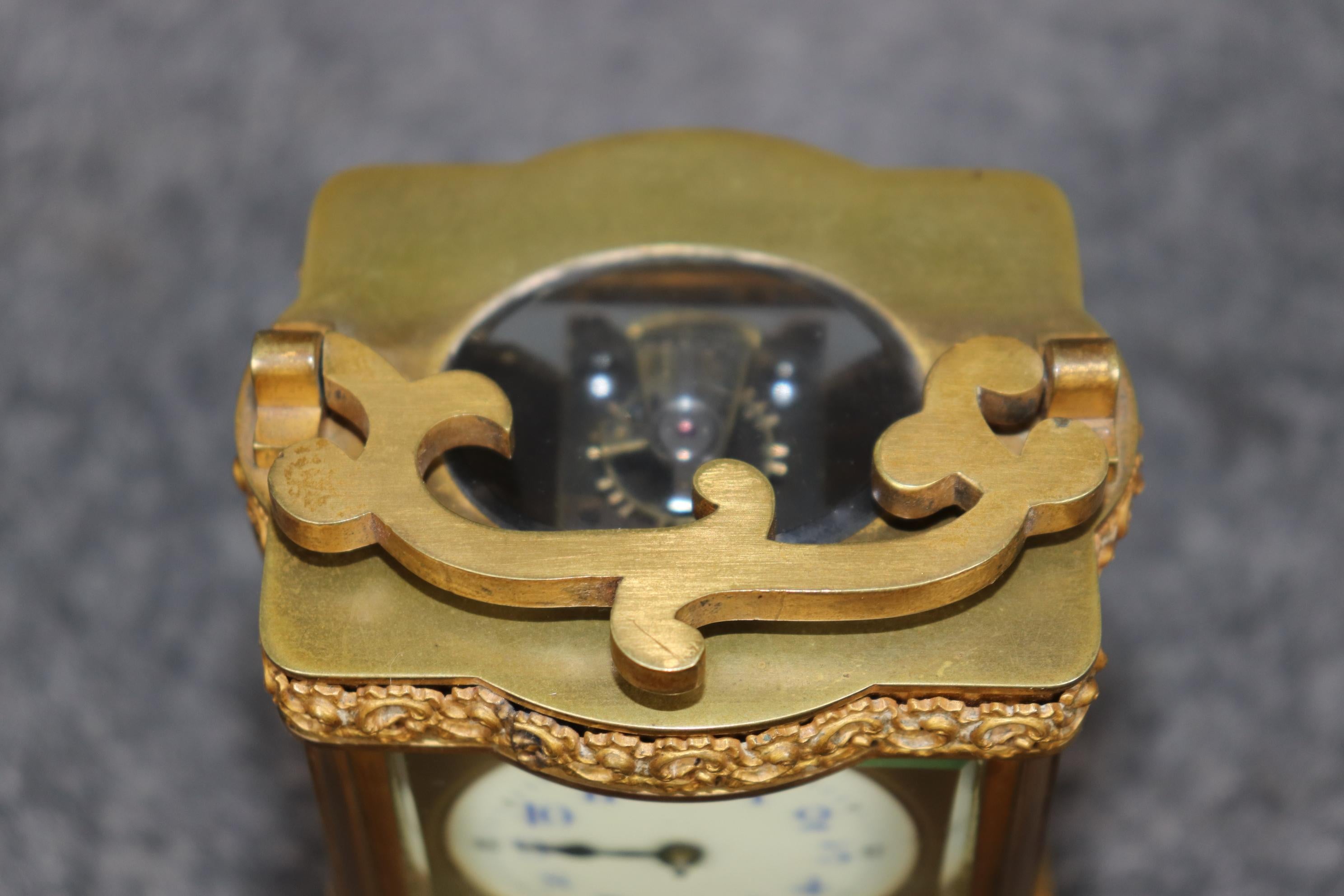 French Rococo Louis XV Style Bronze Ormolu Carriage Clock 3