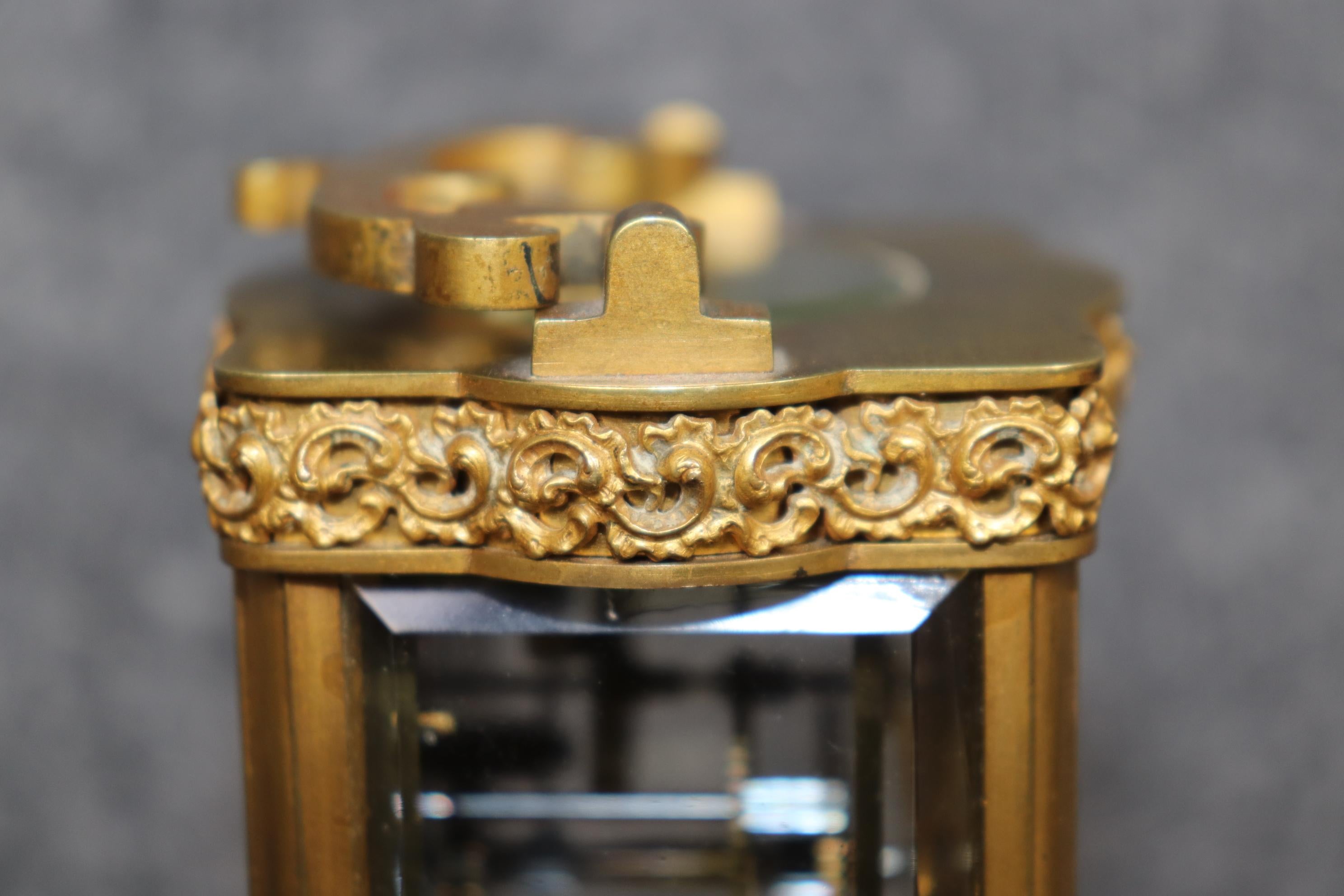 French Rococo Louis XV Style Bronze Ormolu Carriage Clock 4