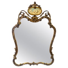 Specchio da camino o da parete in legno dorato in stile French Rococo Luigi XV, XIX secolo