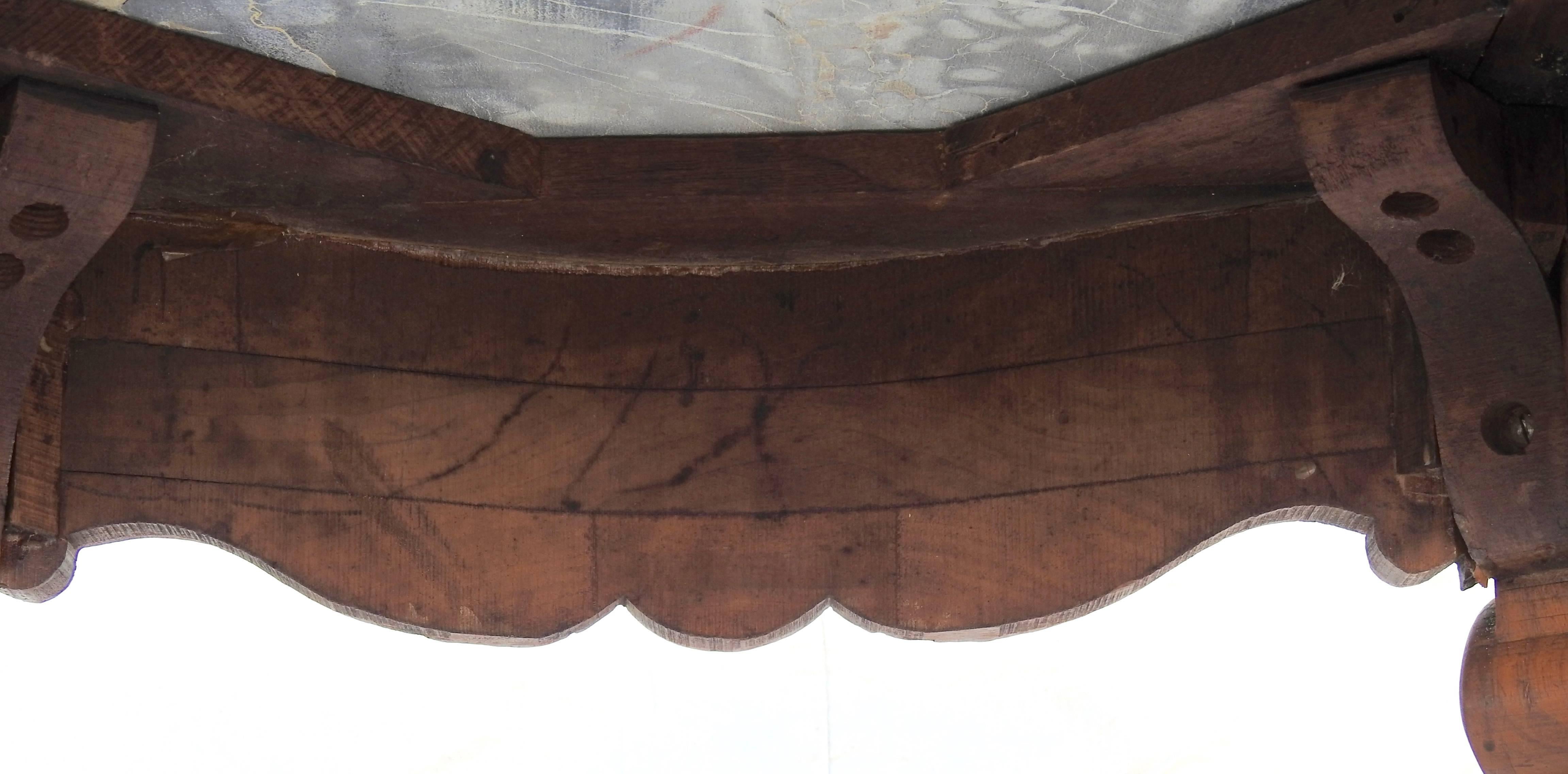 French Rococo Marble-Top Walnut Table For Sale 15