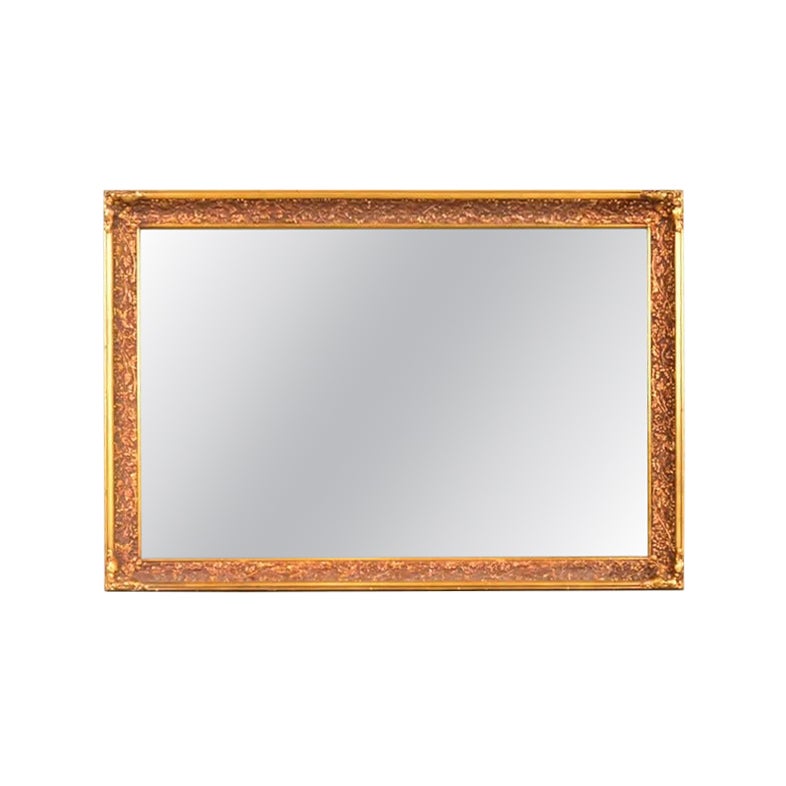 French Rococo Ornate Carved Gold Gilt Large Wall Mirror