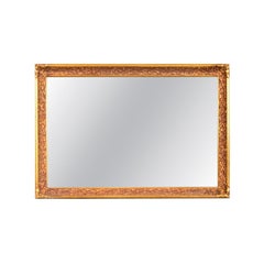 French Rococo Ornate Carved Gold Gilt Large Wall Mirror