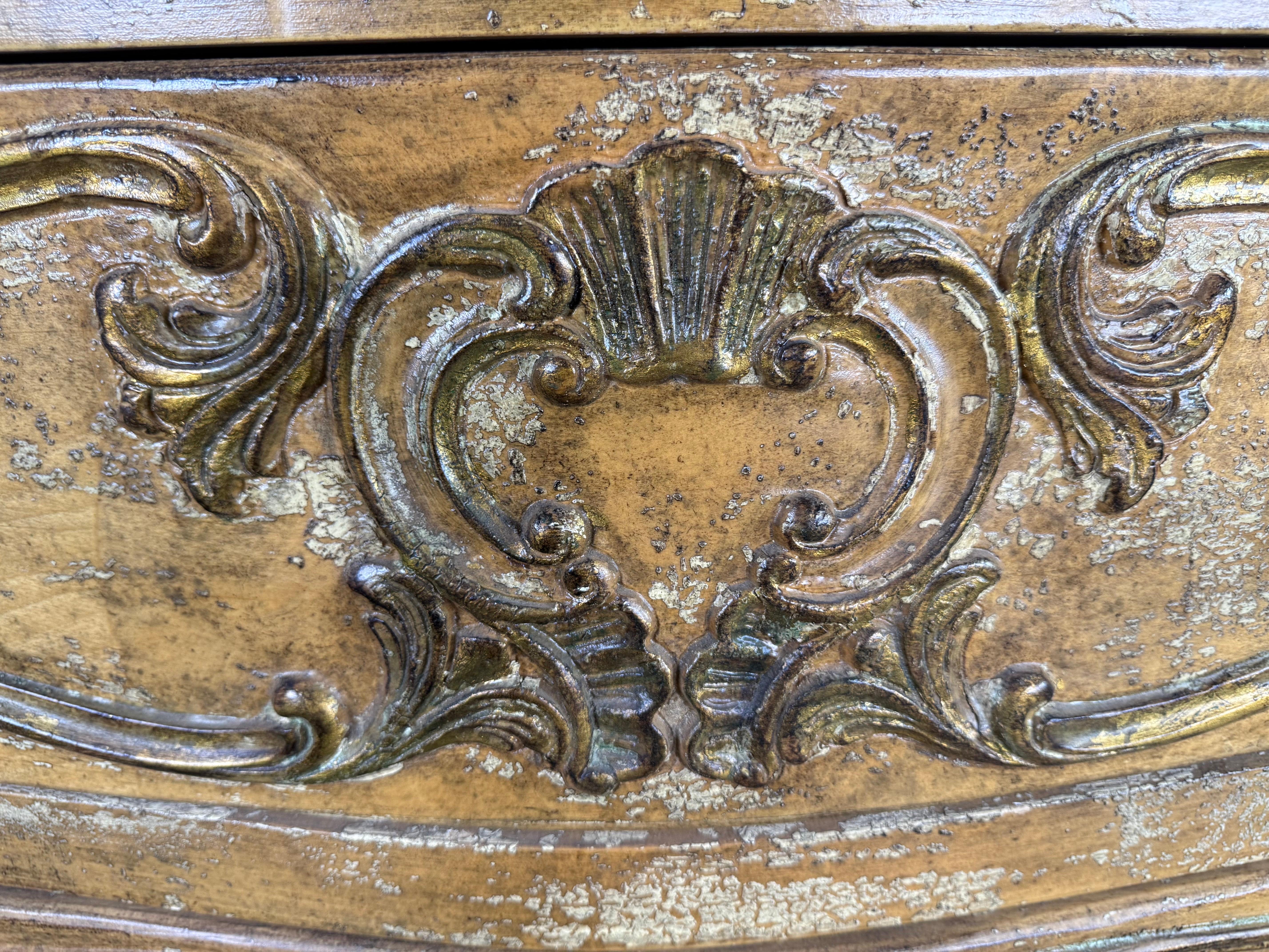 French Rococo Painted and Giltwood Commode For Sale 5