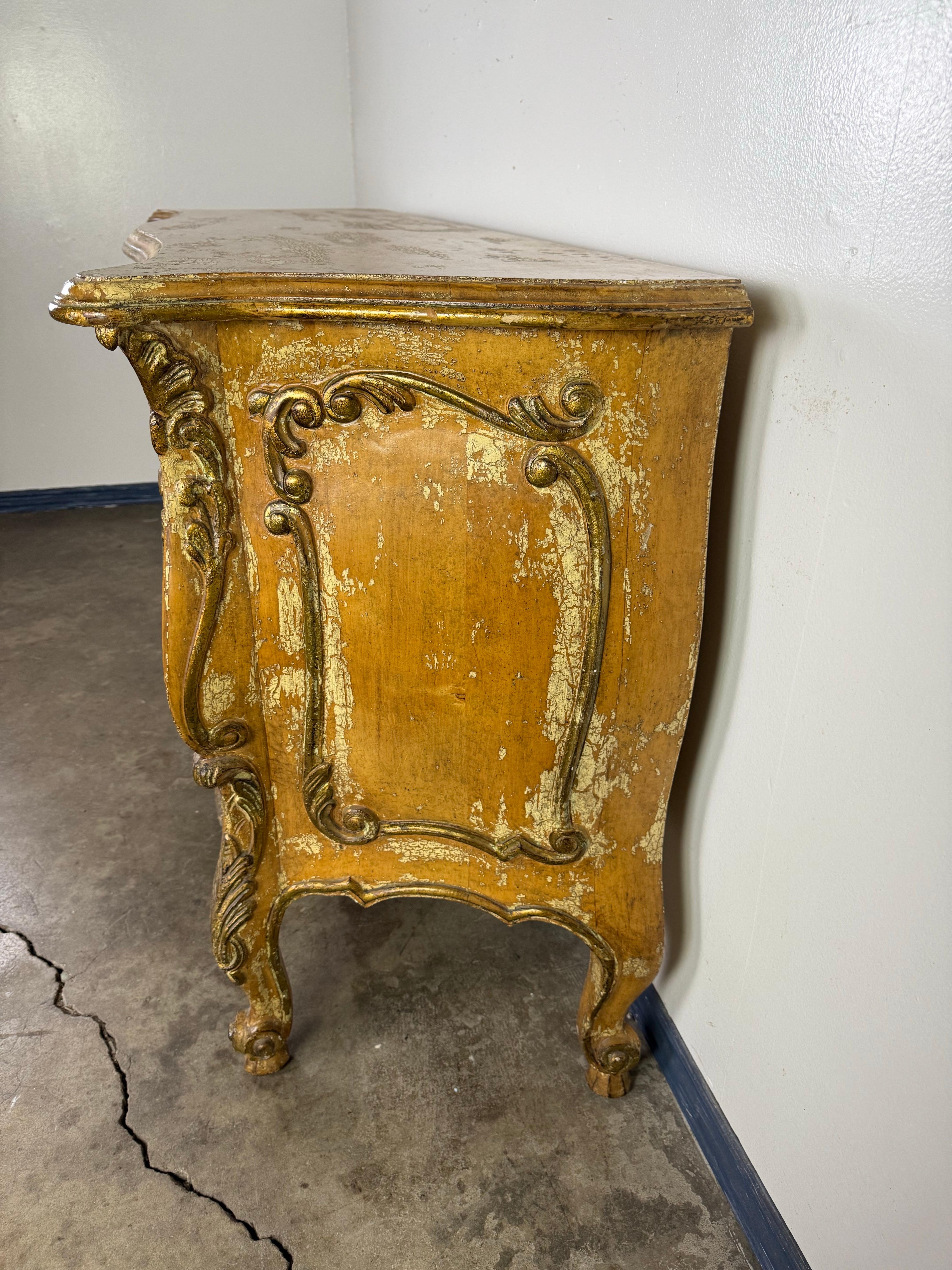 French Rococo Painted and Giltwood Commode For Sale 8