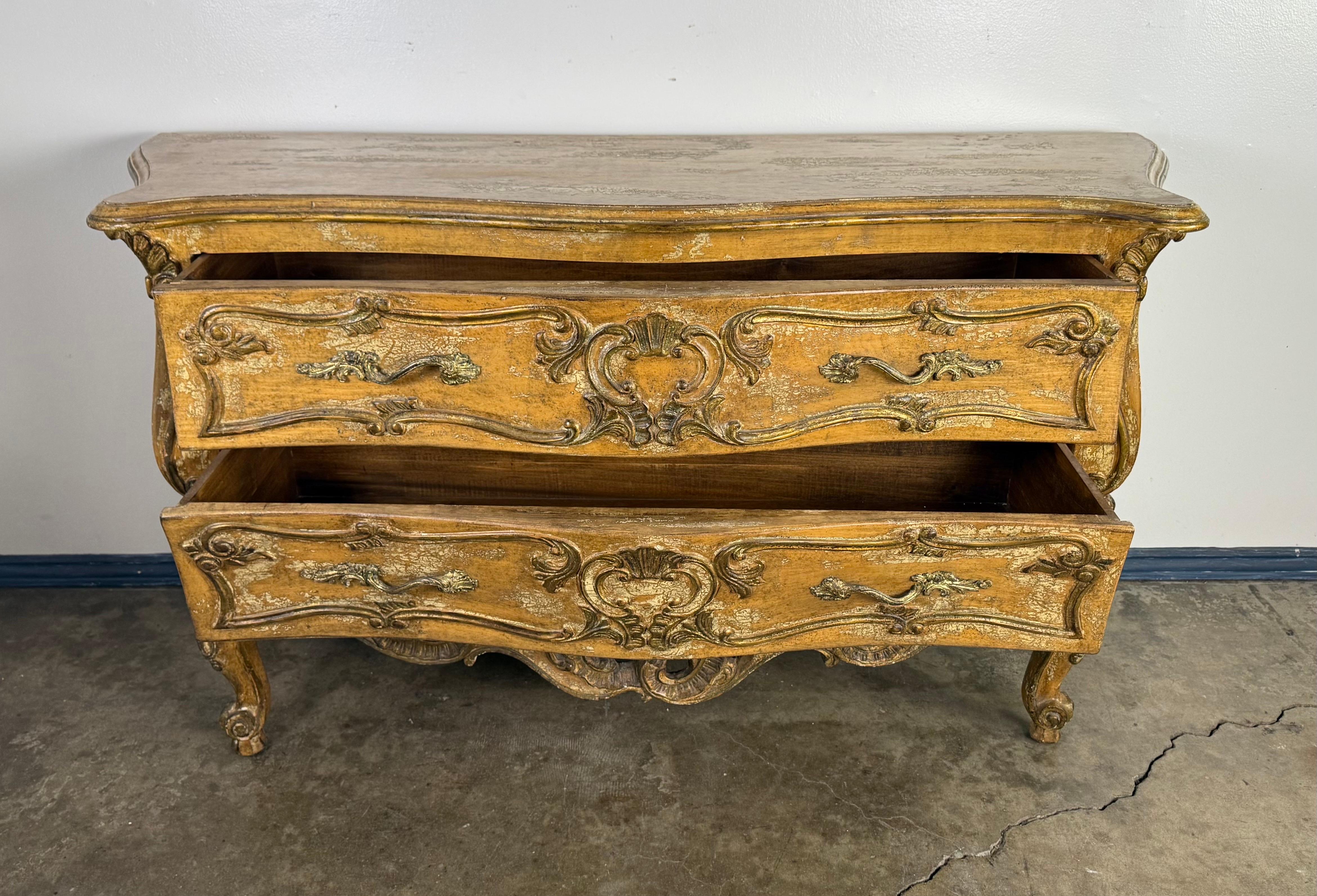 French Rococo Painted and Giltwood Commode For Sale 12