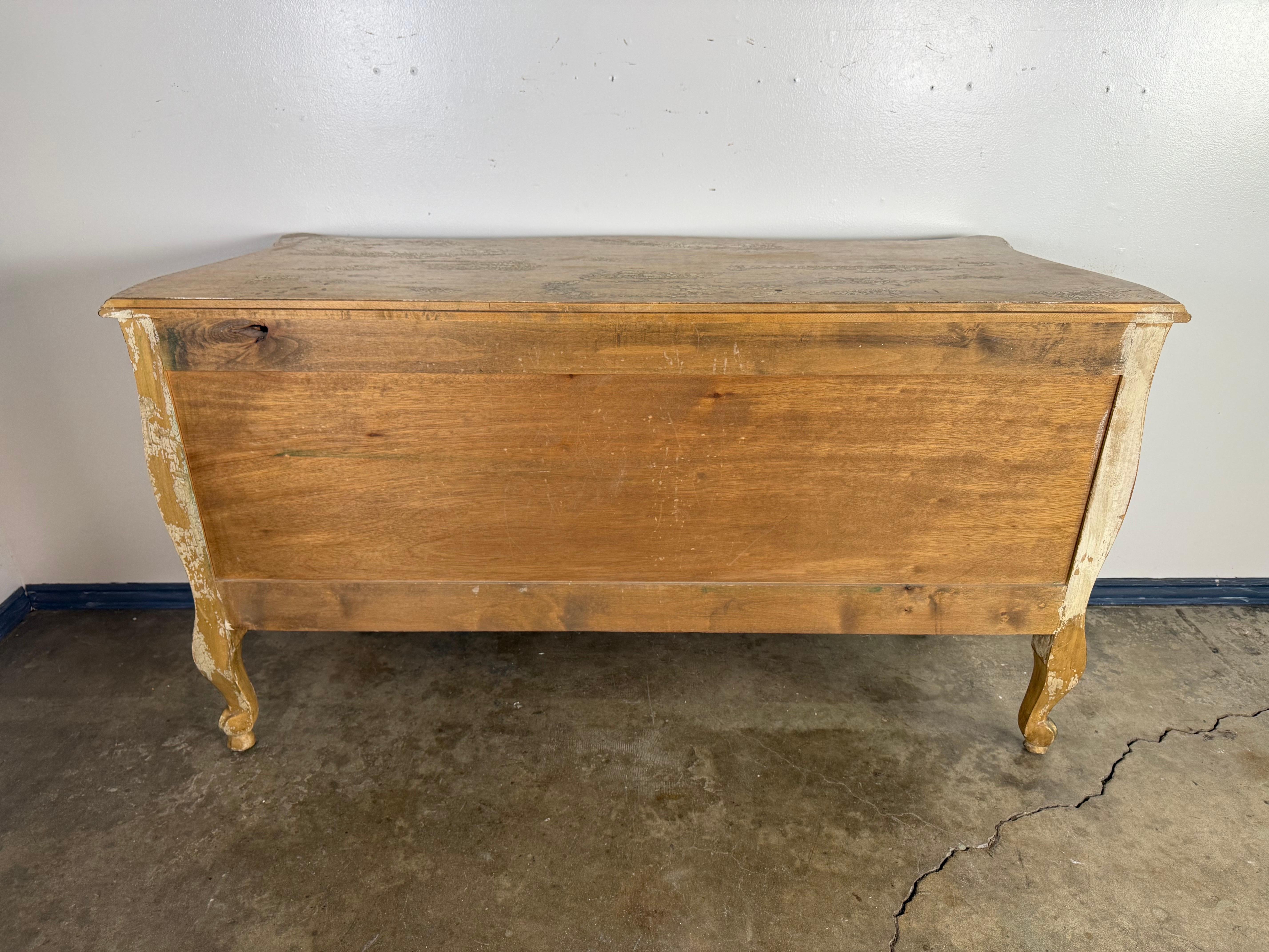 French Rococo Painted and Giltwood Commode For Sale 13
