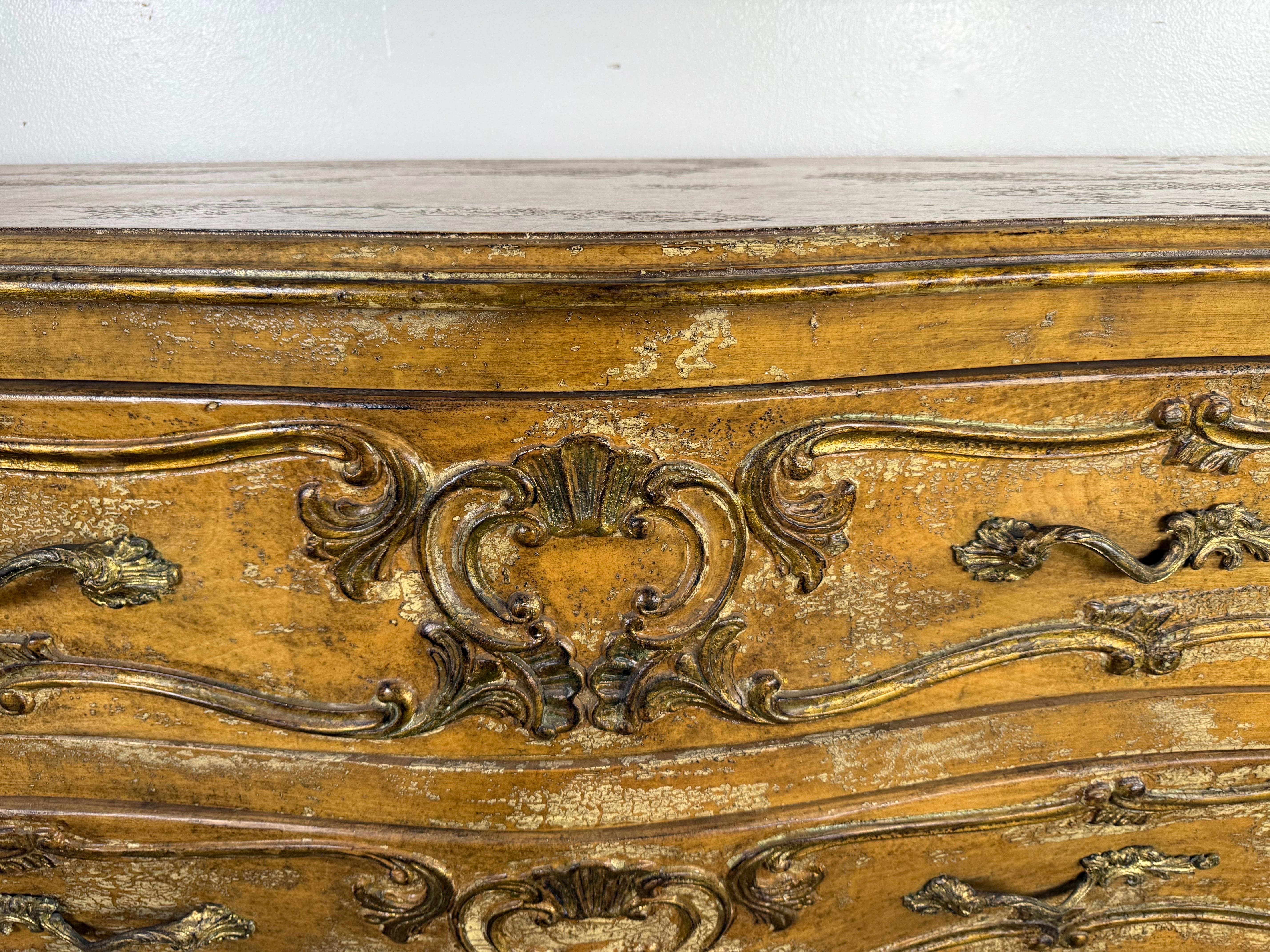20th Century French Rococo Painted and Giltwood Commode For Sale