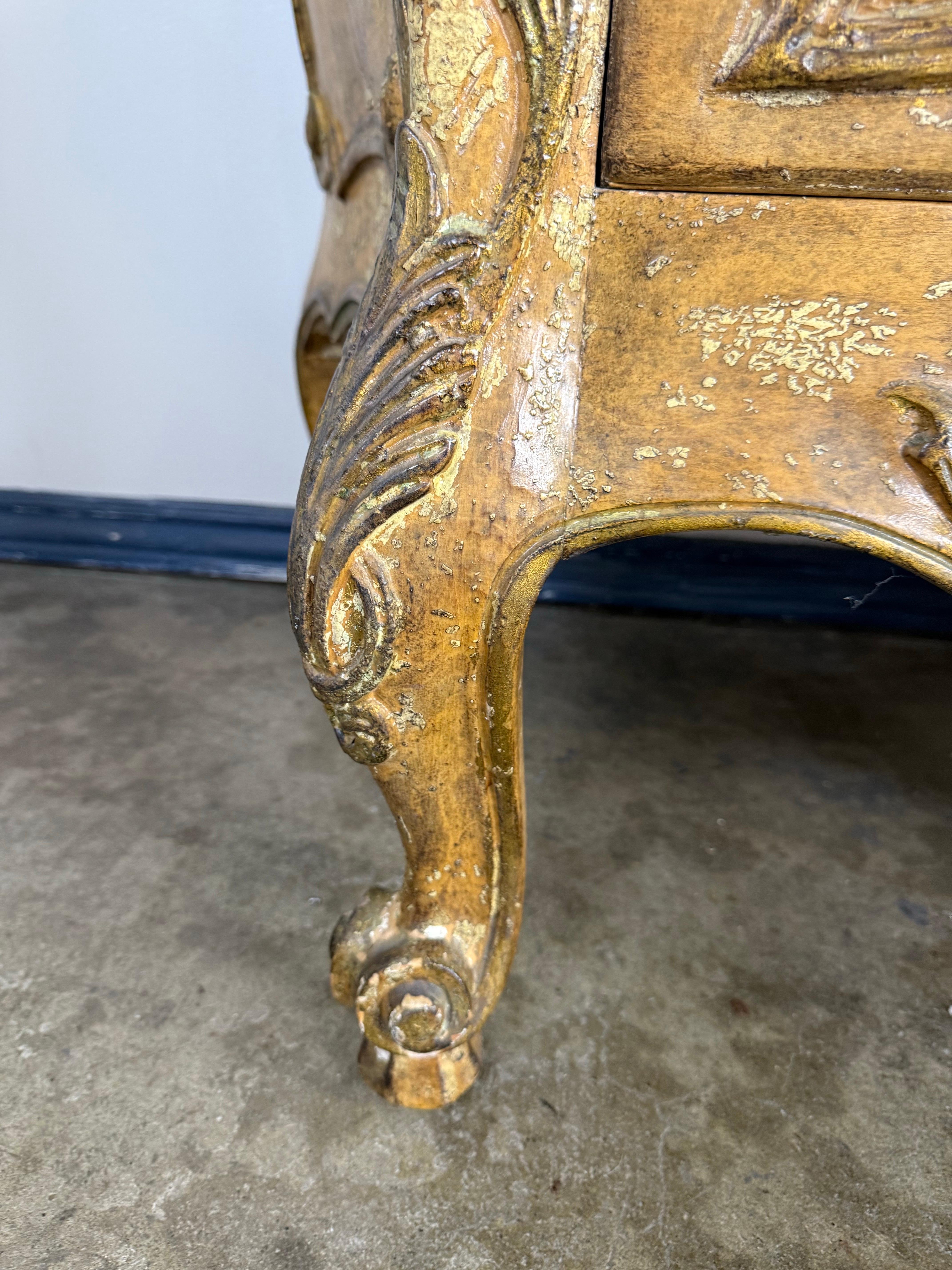 French Rococo Painted and Giltwood Commode For Sale 2