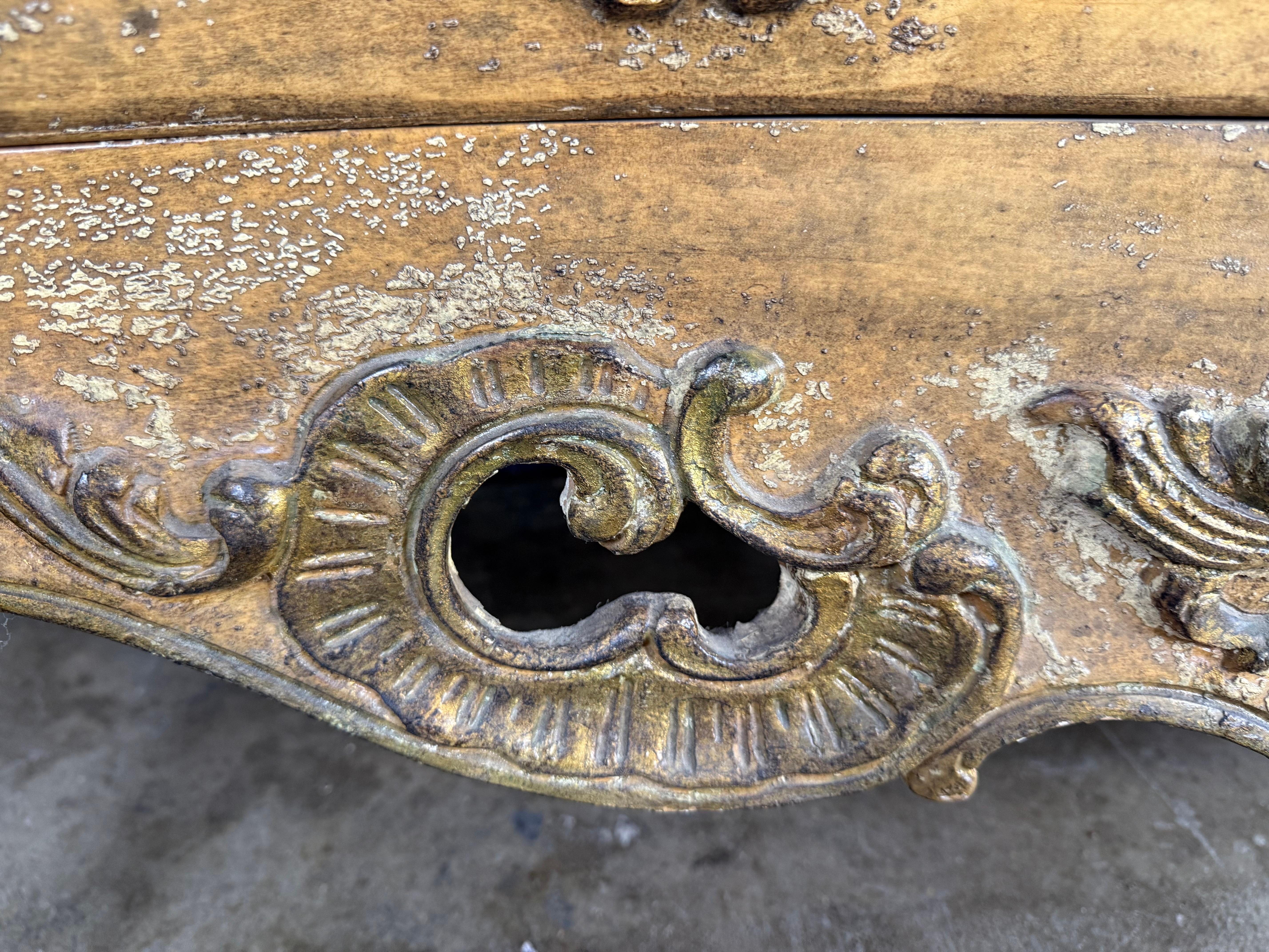 French Rococo Painted and Giltwood Commode For Sale 3