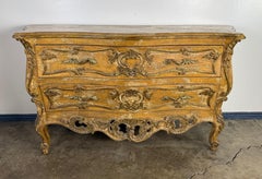 French Rococo Painted and Giltwood Commode