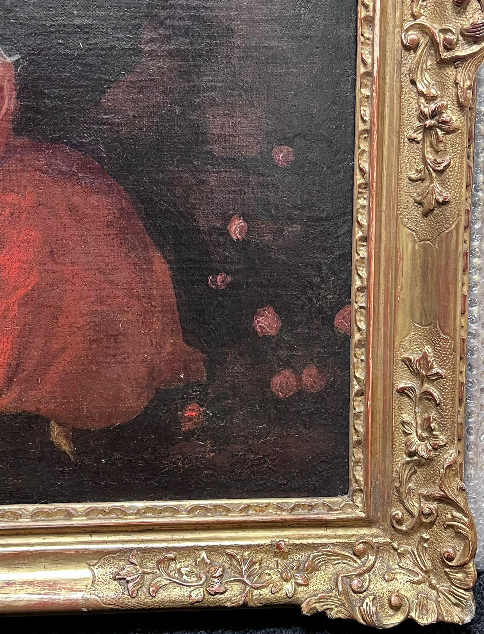 Pittura ad olio di grandi dimensioni del XVIII secolo, French Rococo, Eleg e figure nel parco - Painting Rococò di Unknown