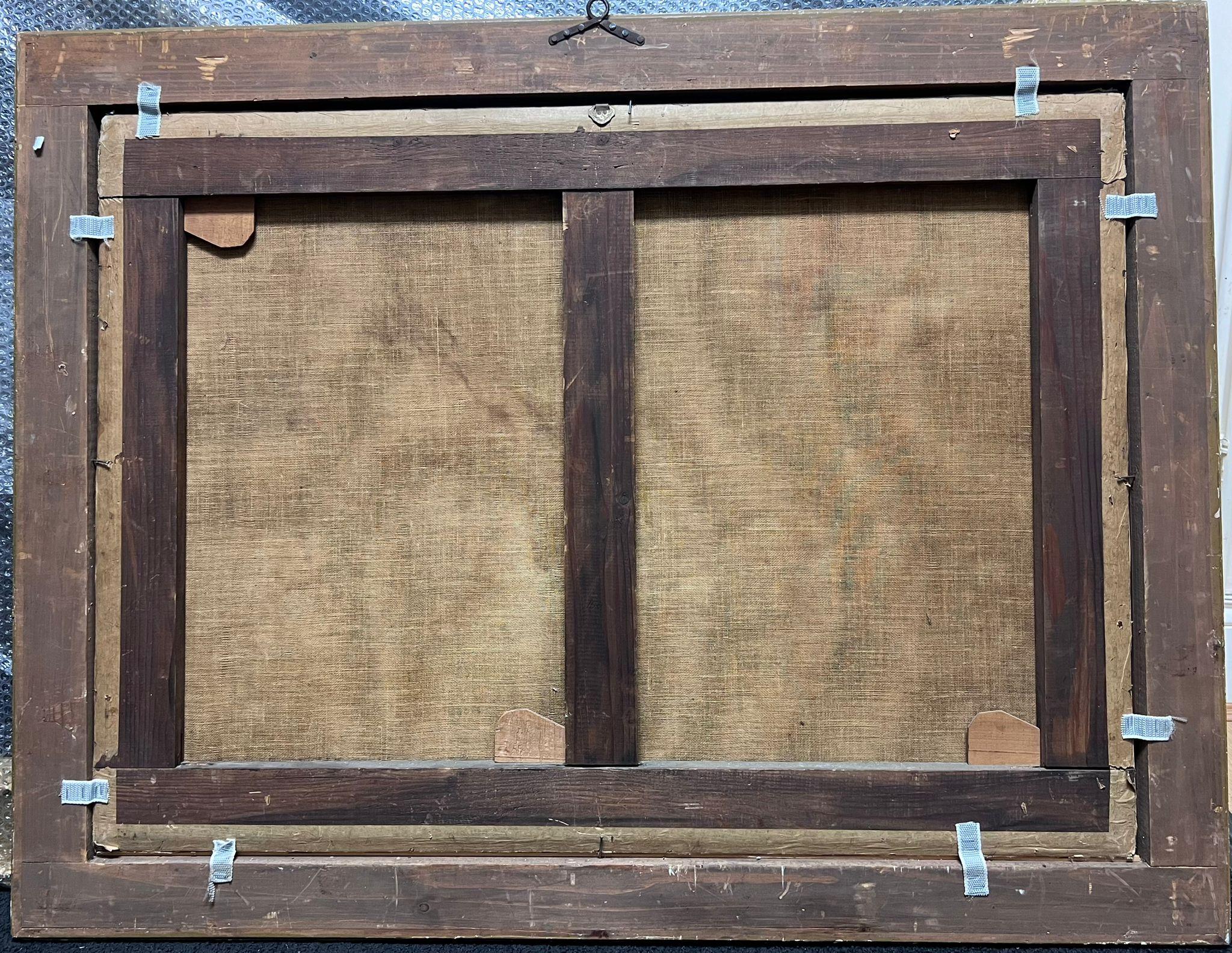Pittura ad olio di grandi dimensioni del XVIII secolo, French Rococo, Eleg e figure nel parco 2