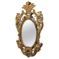 Specchio da parete ovale dorato French Rococo Parcel
