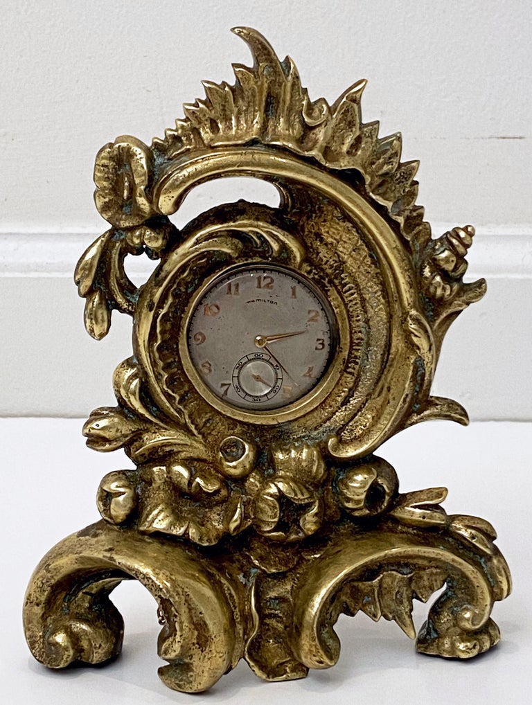 Modern Rococo Stylewatch French Rococo Pocket Watch Holder or Display Stand of Gilt Bronze For ...