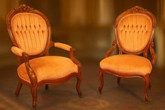 Chaises de style néo-rococo français « gentleman and lady's »