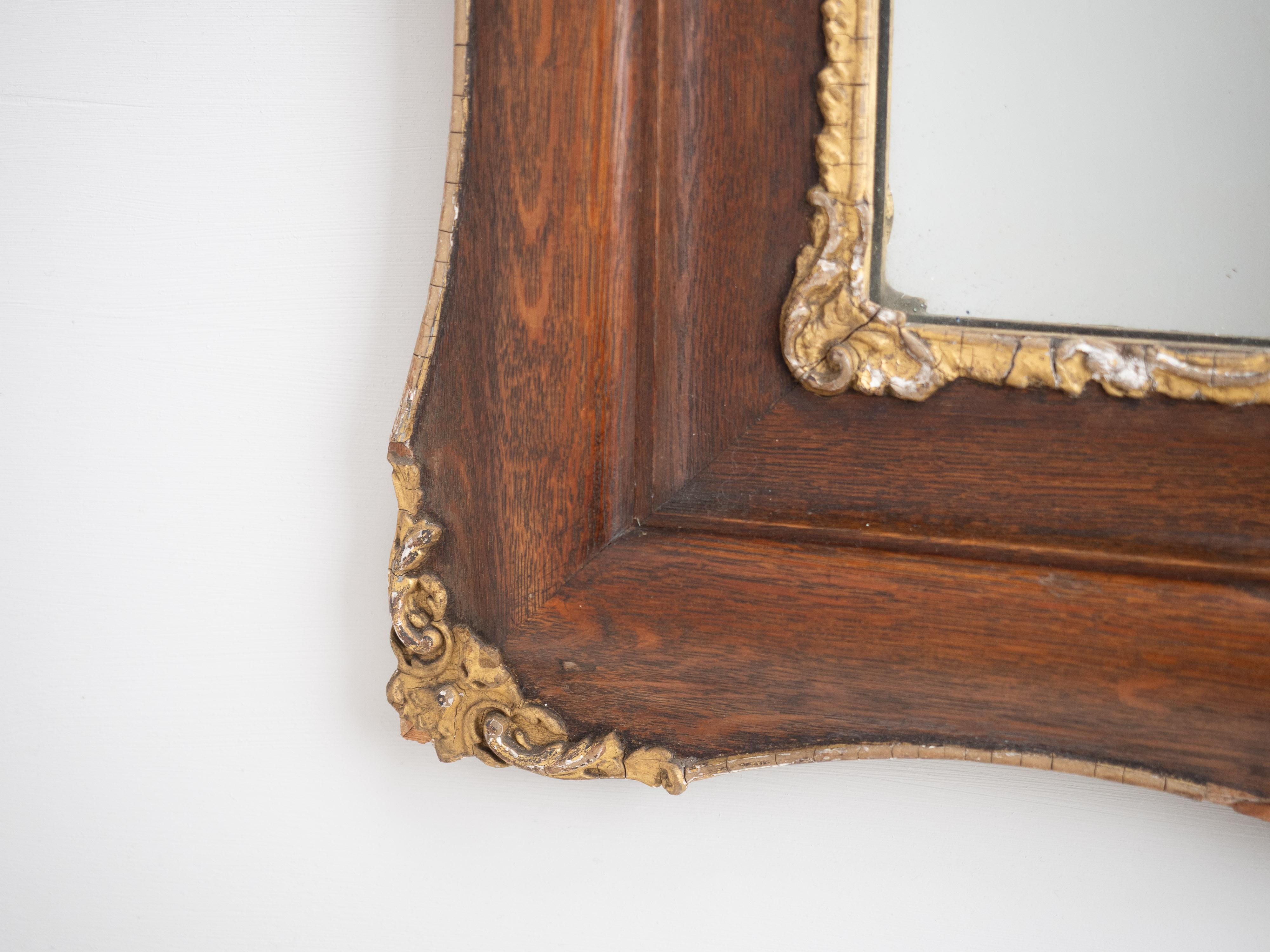 Espejo de pared de roble y gesso dorado del renacimiento rococó francés Circa 1880 (c19º Luis XV) en venta 4