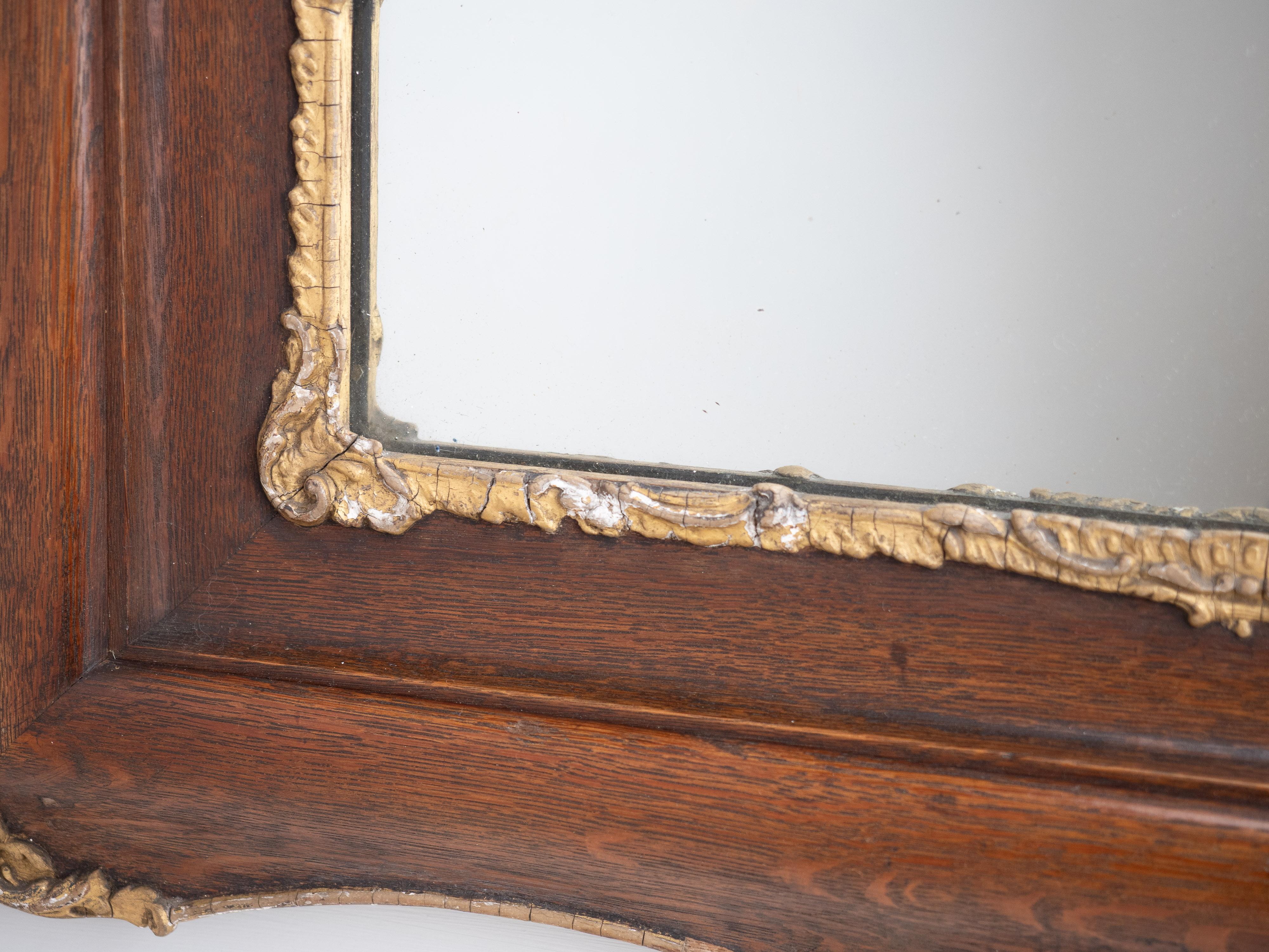 Espejo de pared de roble y gesso dorado del renacimiento rococó francés Circa 1880 (c19º Luis XV) en venta 5