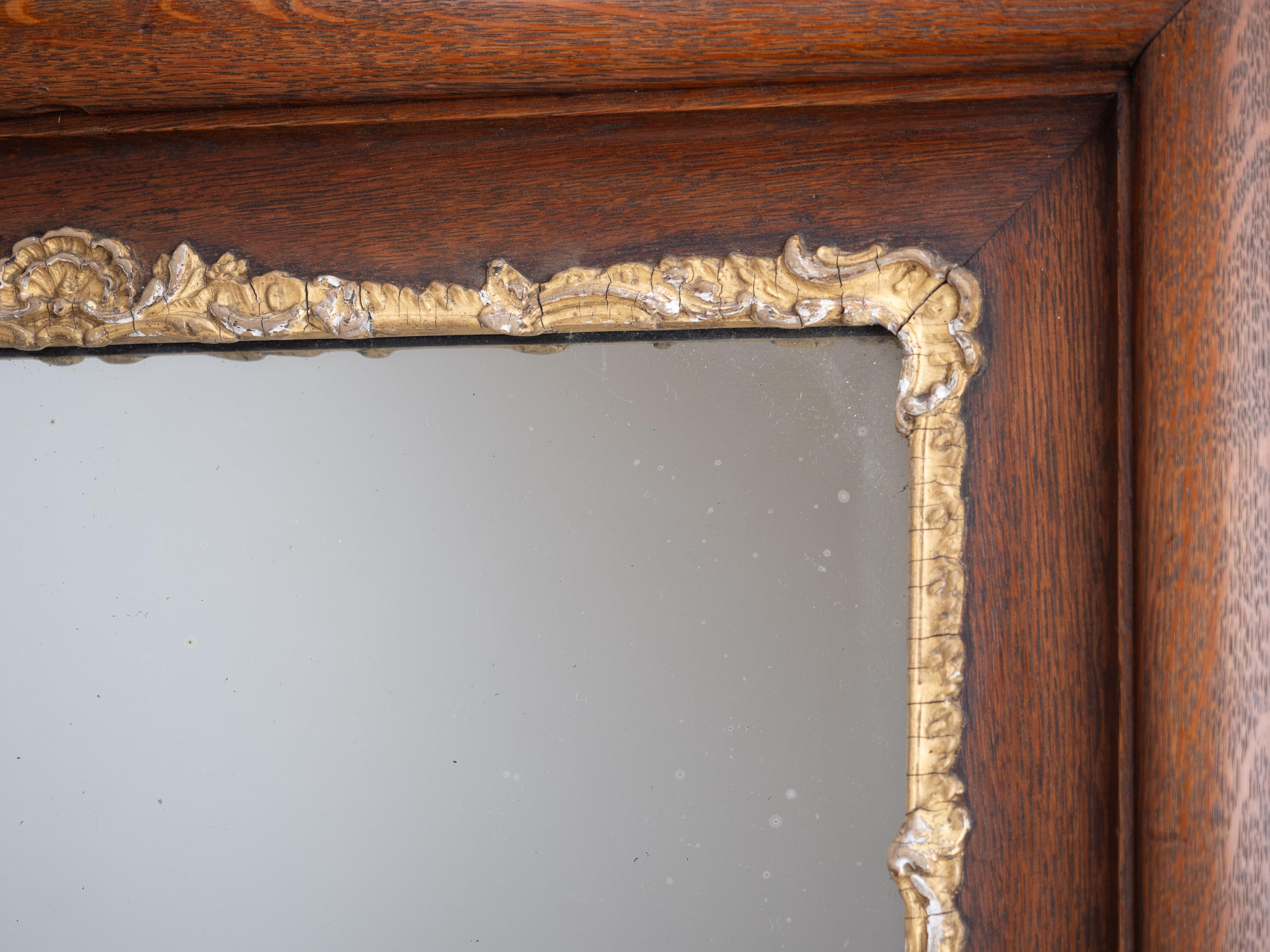 Espejo de pared de roble y gesso dorado del renacimiento rococó francés Circa 1880 (c19º Luis XV) en venta 6