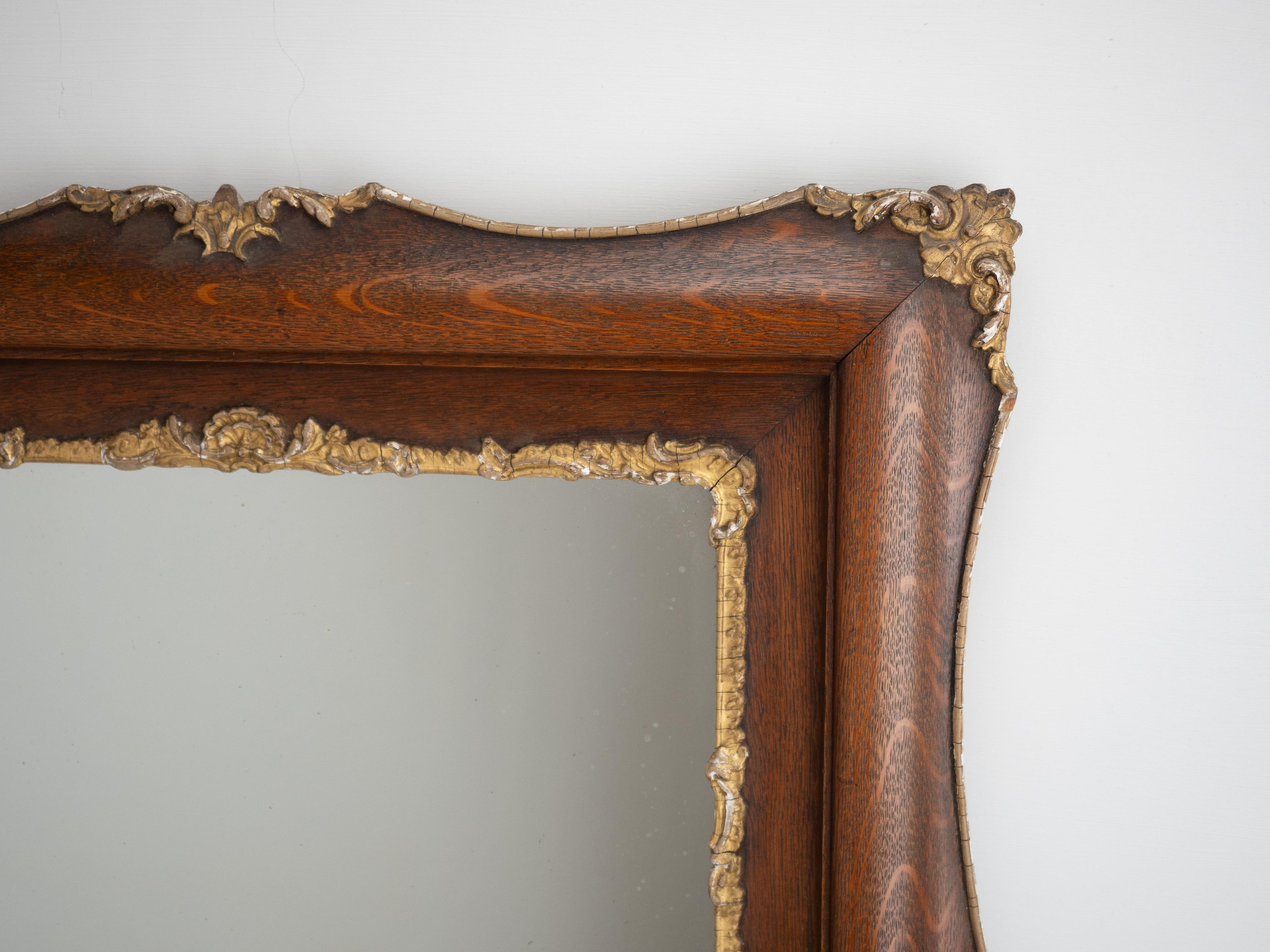 Espejo de pared de roble y gesso dorado del renacimiento rococó francés Circa 1880 (c19º Luis XV) en Bueno estado para la venta en Leeds, GB