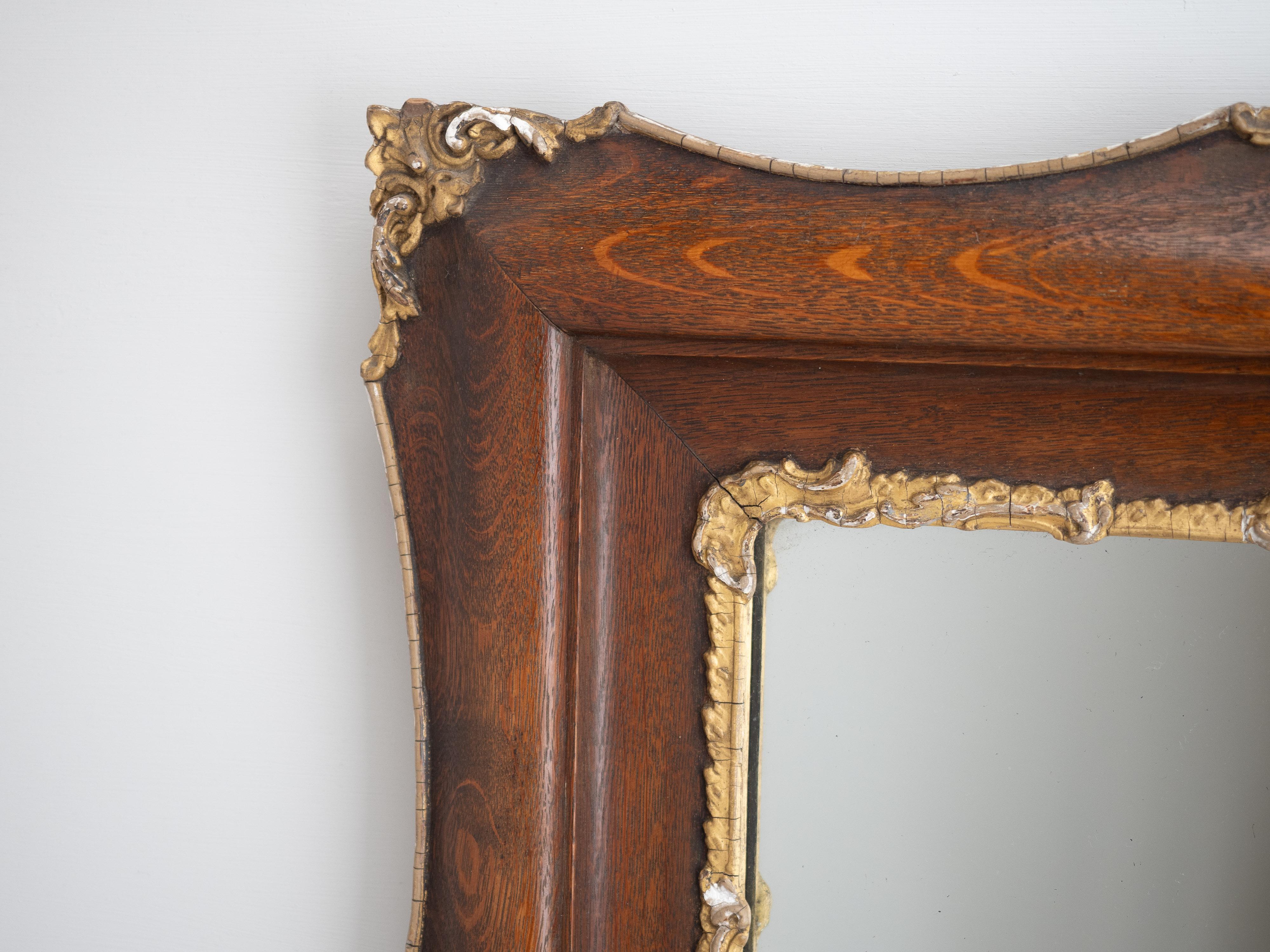 Espejo de pared de roble y gesso dorado del renacimiento rococó francés Circa 1880 (c19º Luis XV) Roble en venta