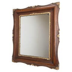 French Rococo Revival Oak and Gilt Gesso Wall Mirror Circa 1880 (c19th Louis XV)