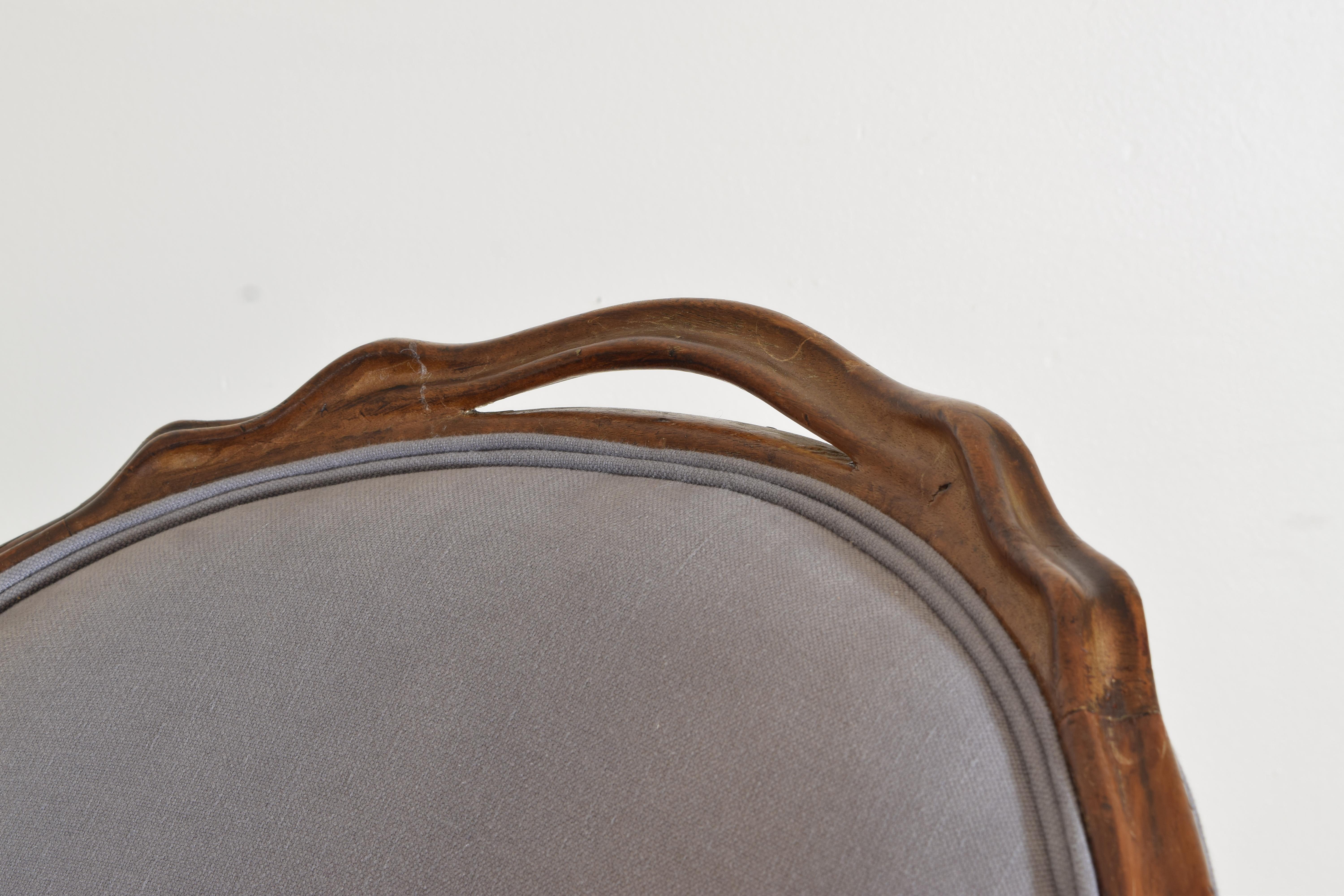 French Rococo Revival Period Light Walnut Slipper Chair, Last Quarter, 19th Cen 3