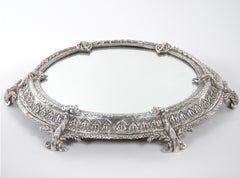 Vintage French Rococo Revival Silver / Mirrored Centerpiece Plateau