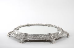 French Rococo Revival Silver / Mirrored Centerpiece Plateau