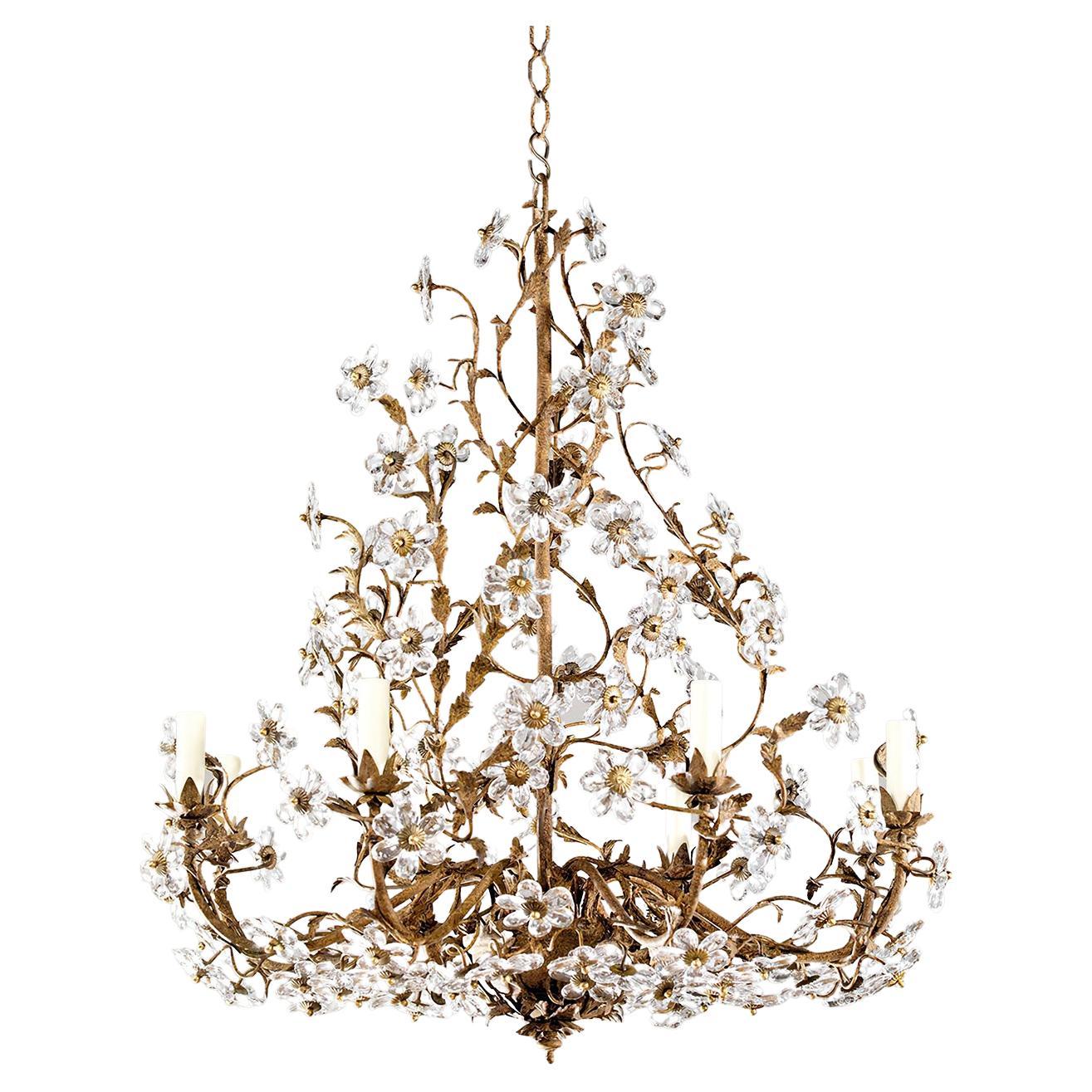 French Rococo Rustic Chandelier For Sale