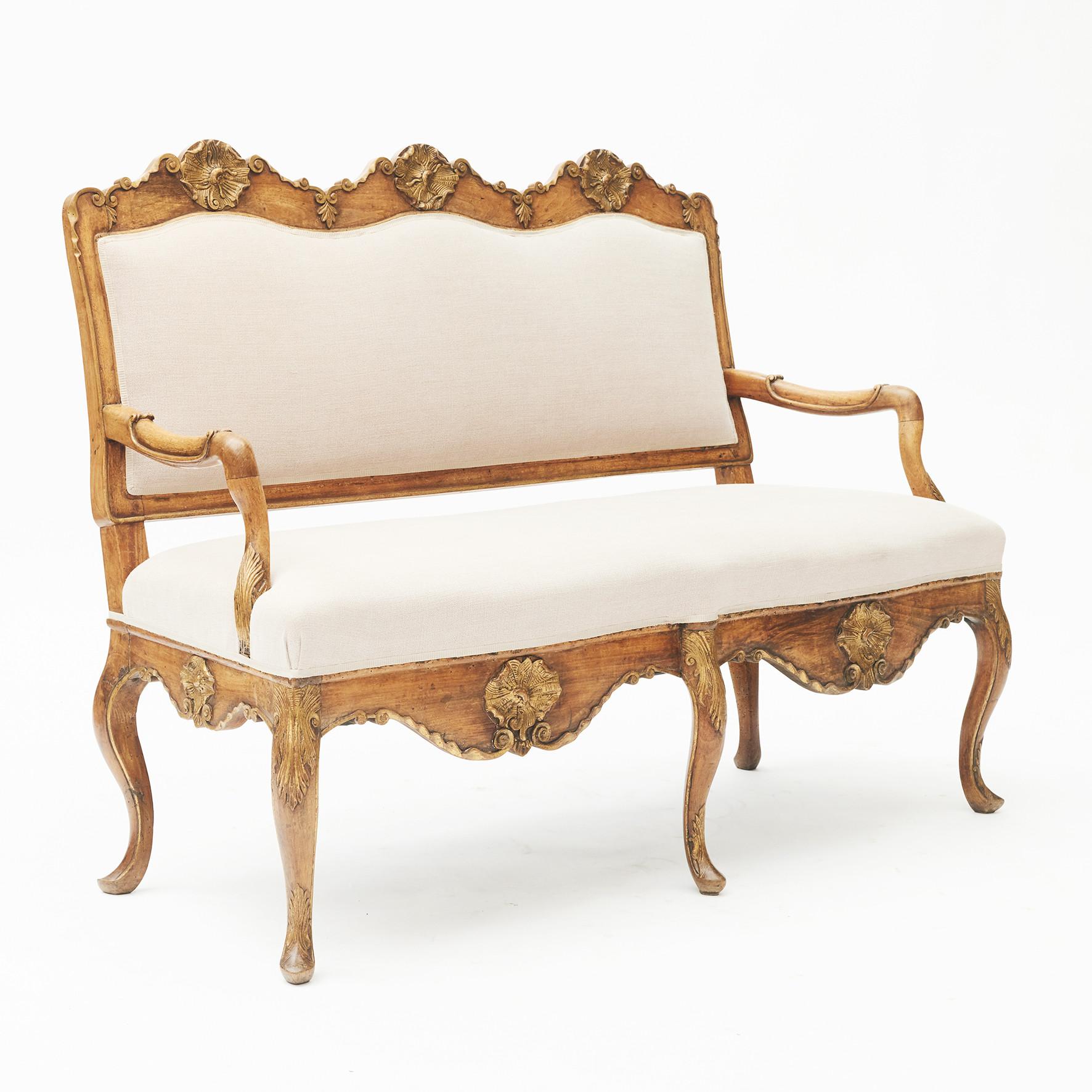 French Rococo Sofa Bench, 1760-1770 5