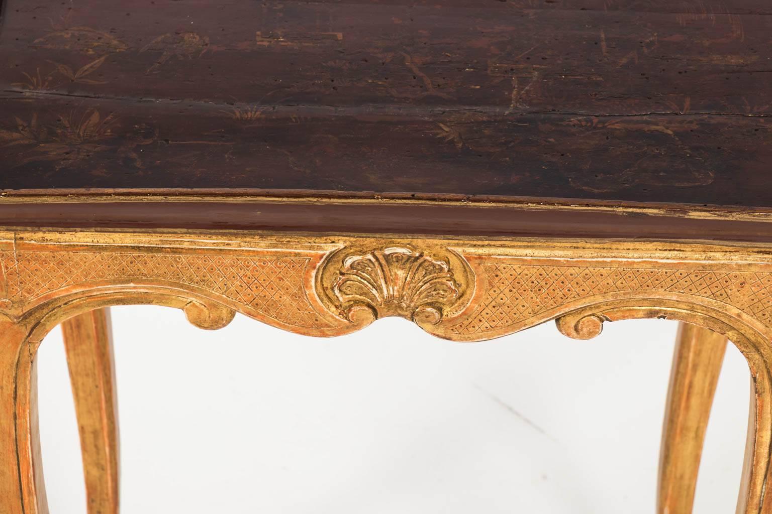 French Rococo Style 18th Century Side Table In Good Condition In Stamford, CT