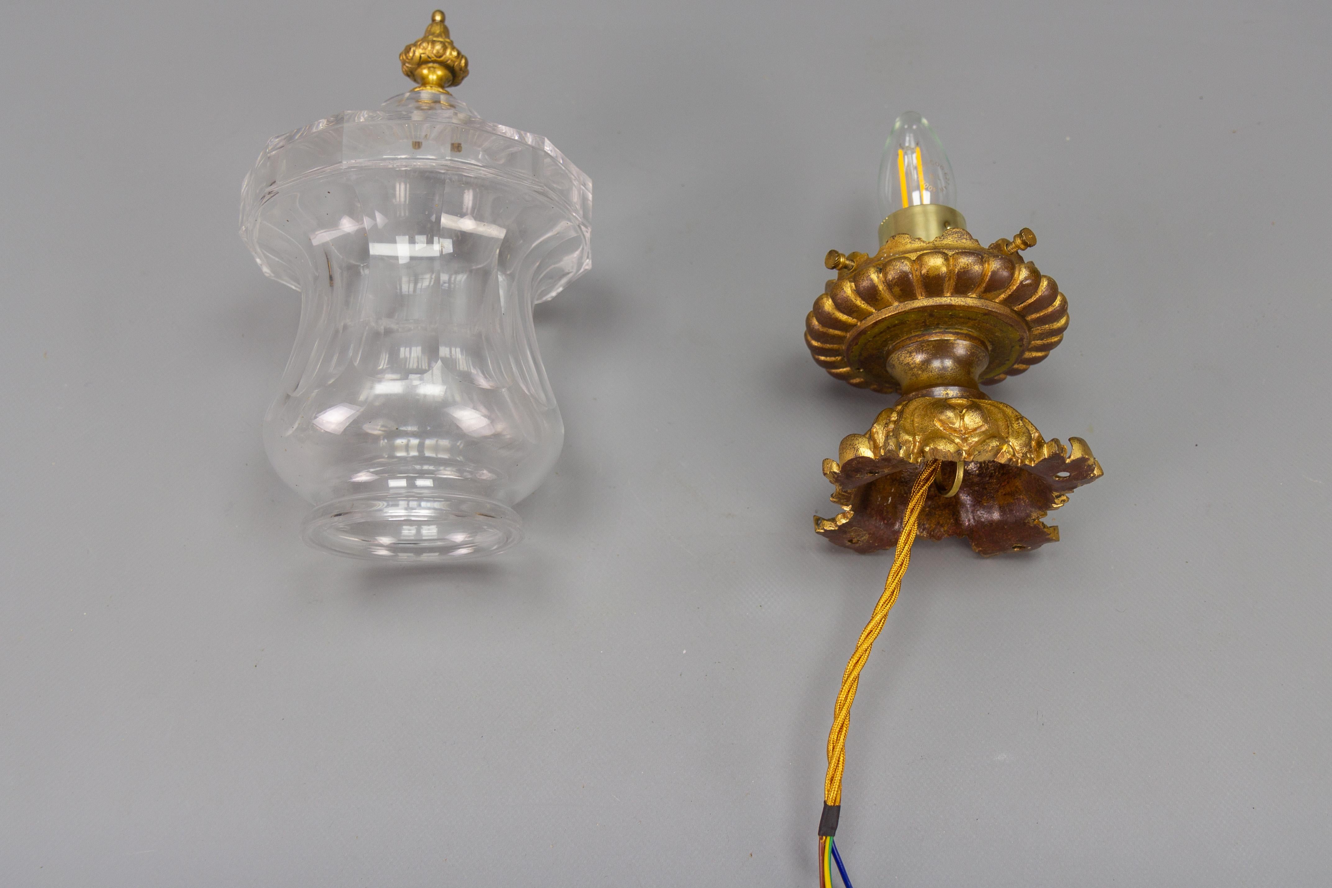 Französische Einbaubeleuchtung aus Bronze und Kristallglas im Rokoko-Stil, um 1900 im Angebot 12