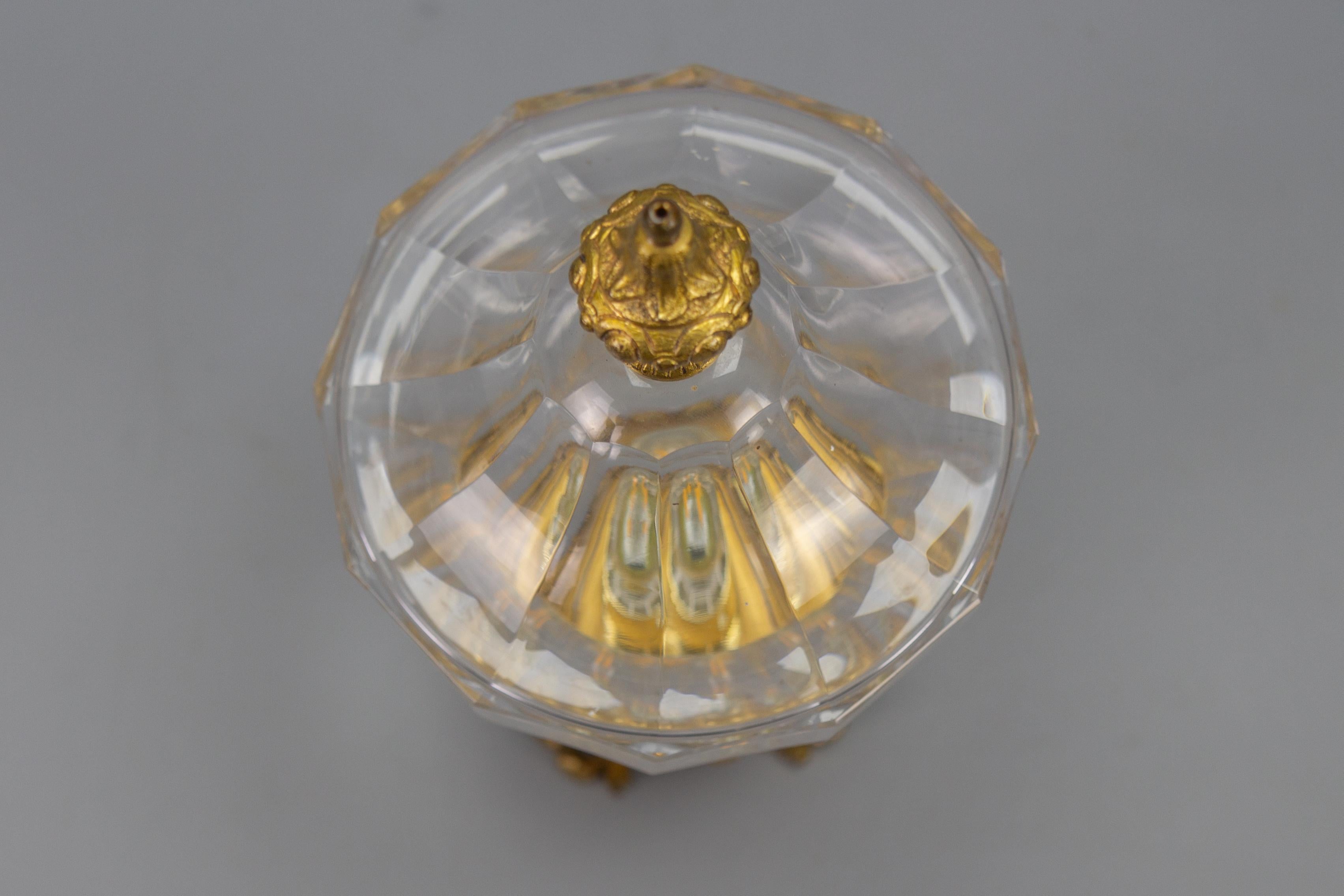 Französische Einbaubeleuchtung aus Bronze und Kristallglas im Rokoko-Stil, um 1900 im Angebot 4