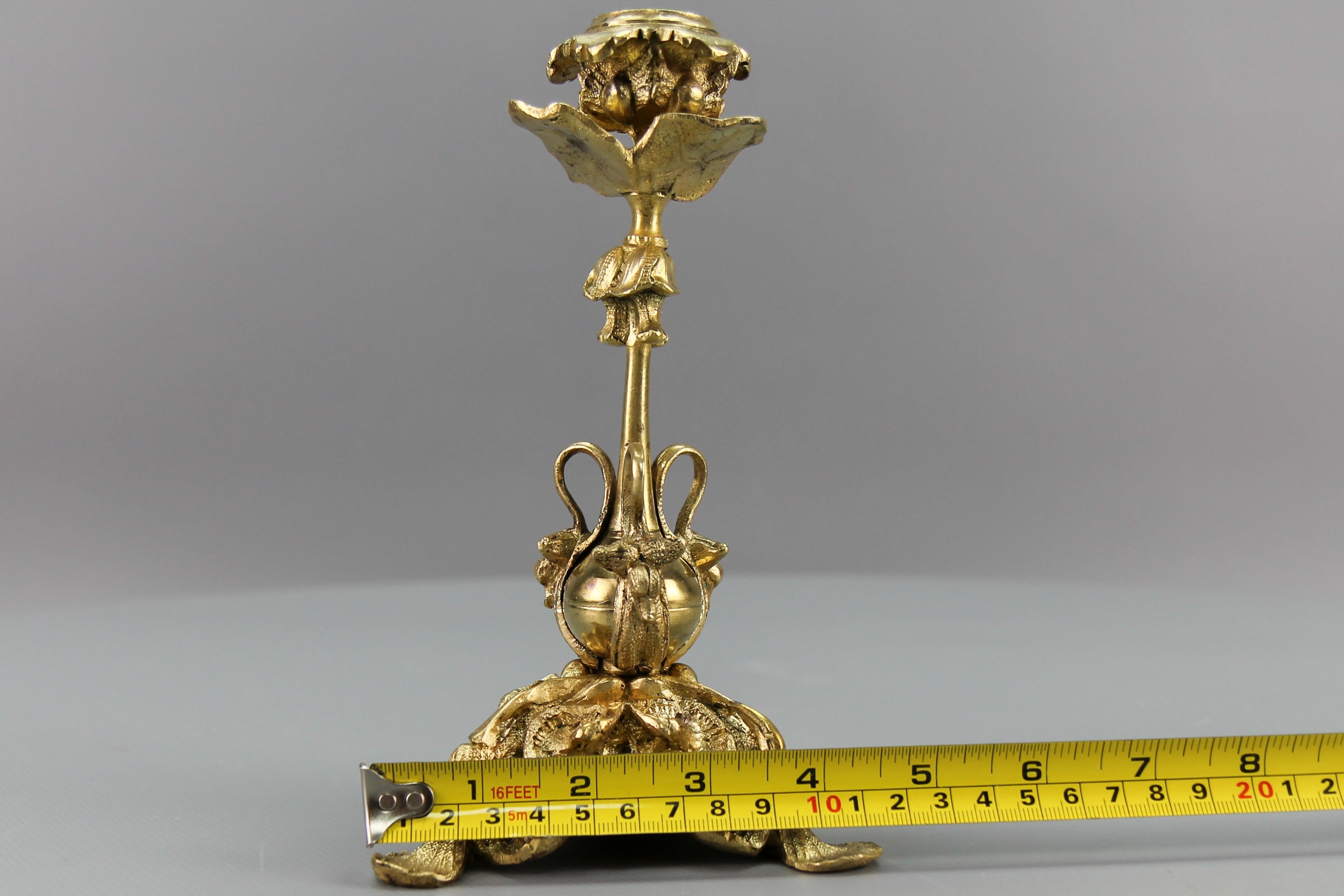 French Rococo Style Bronze Candlestick, circa 1920s For Sale 13